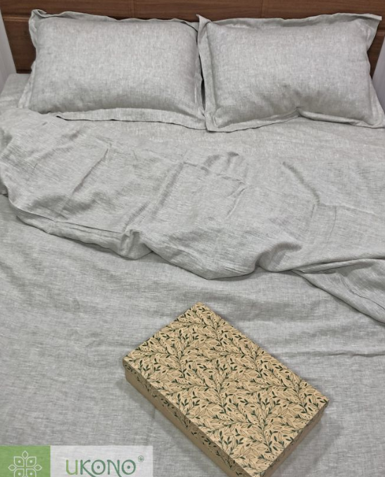 Bed linen set made of linen Ukono «Soft Linen». Double set of bed linen.