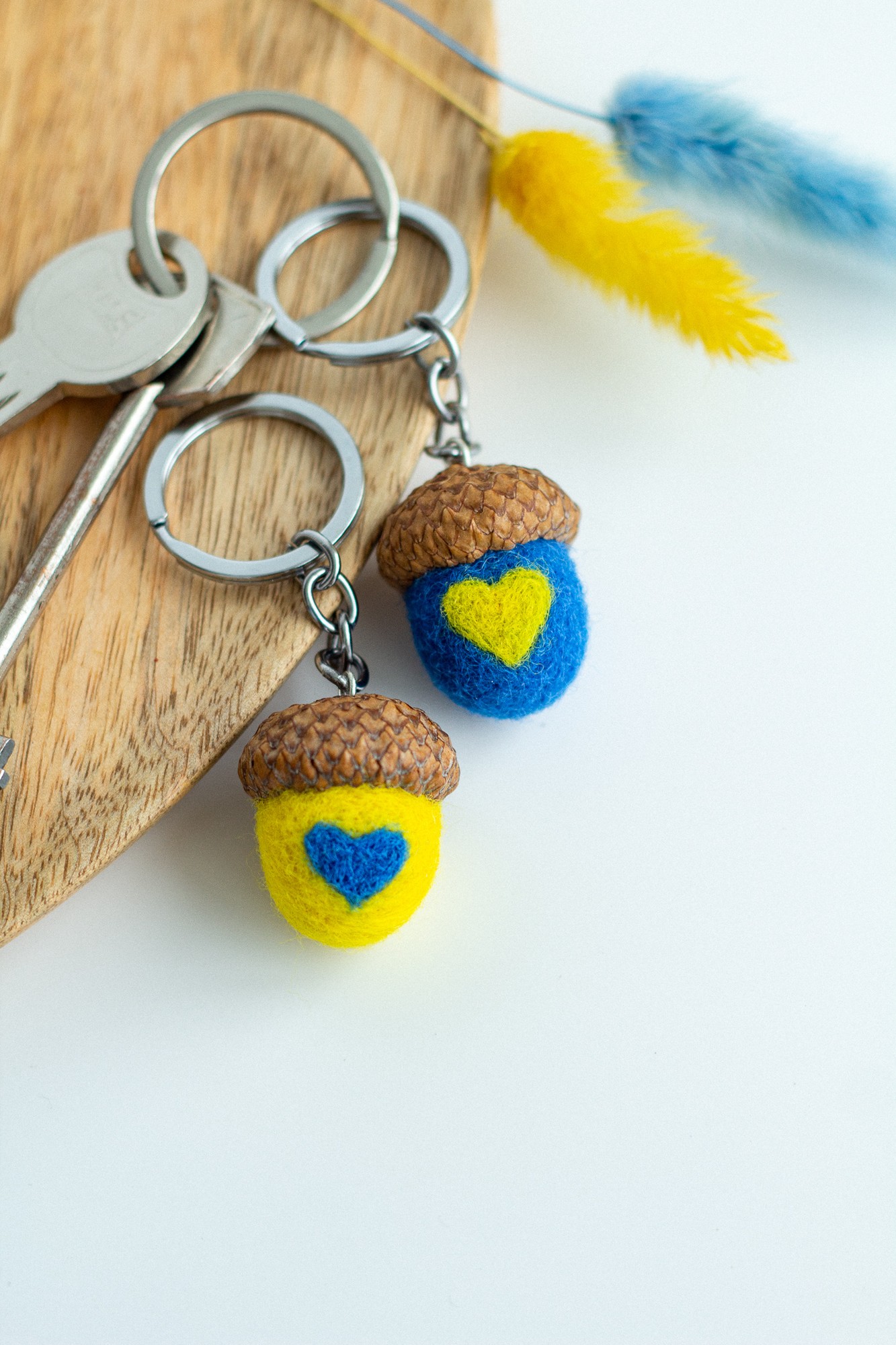Handmade keychains "With Ukraine in the heart" set of 2