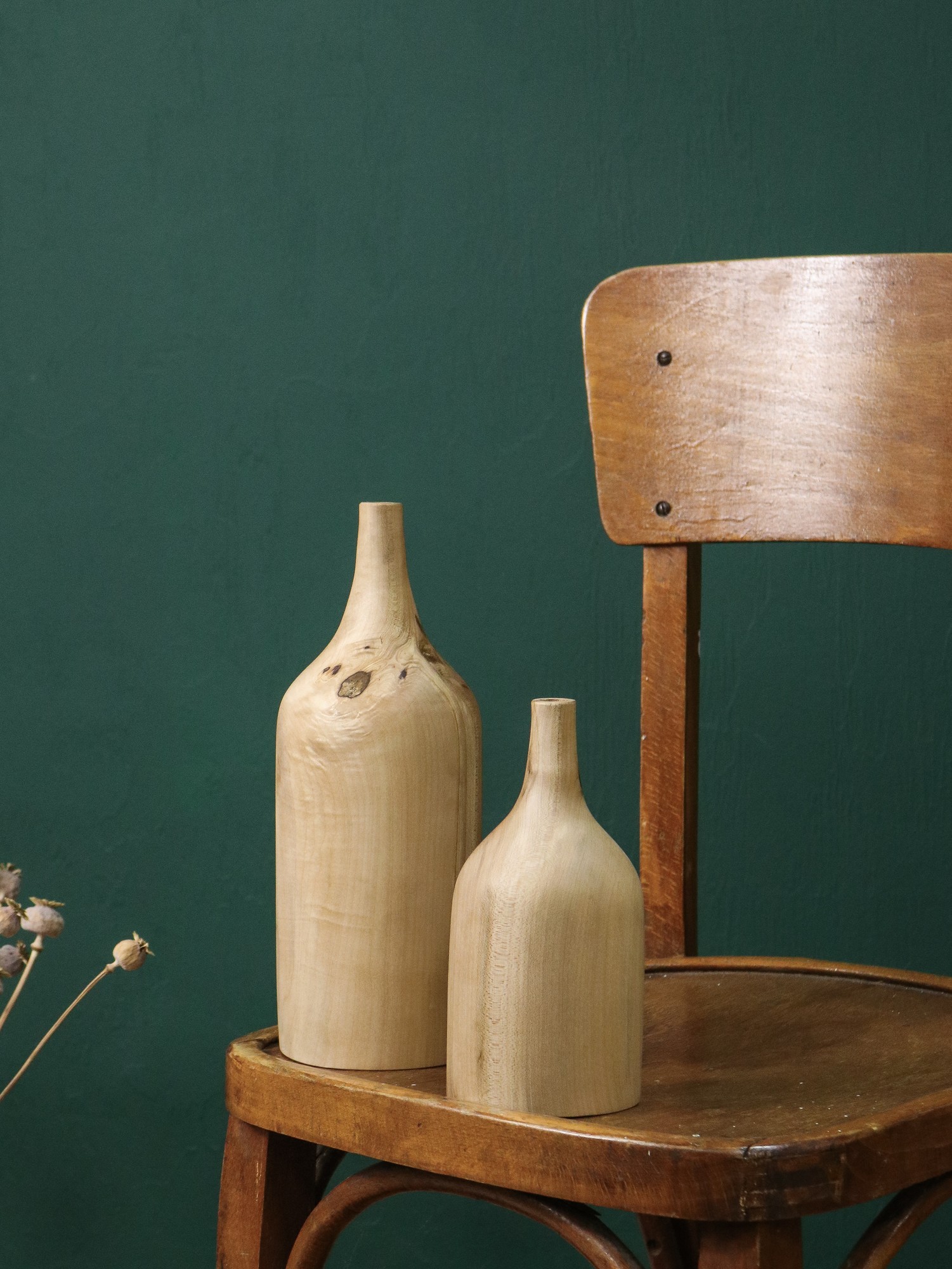 minimalist decorative vase set of 2, handmade scandinavian vases