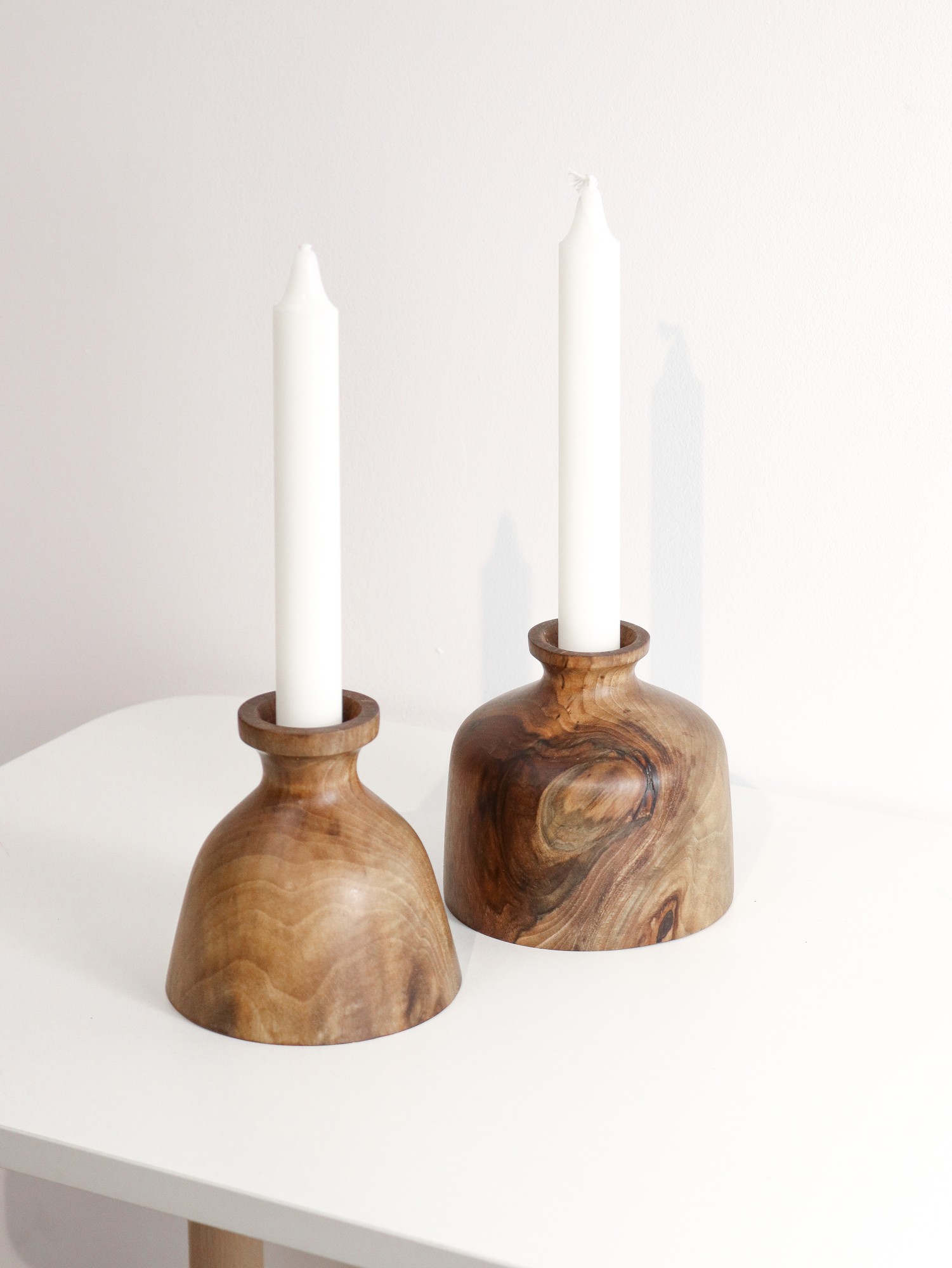 small bud vase, wavy candle holder set, decorative wood vase for ikebana, handmade table decor