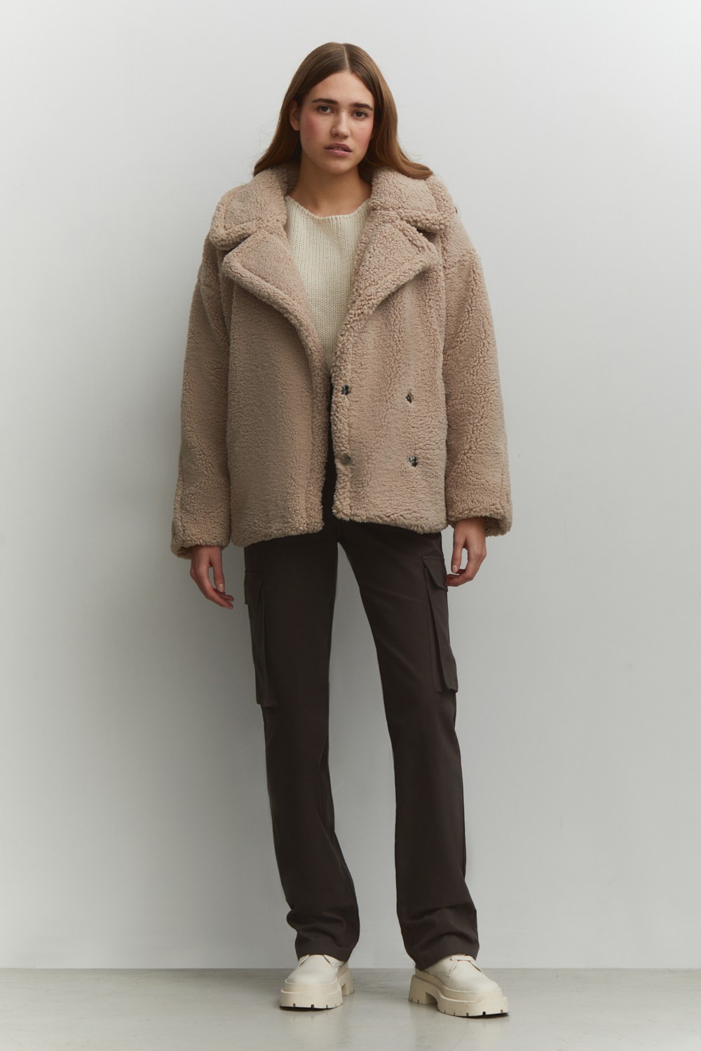 papaya teddy coat