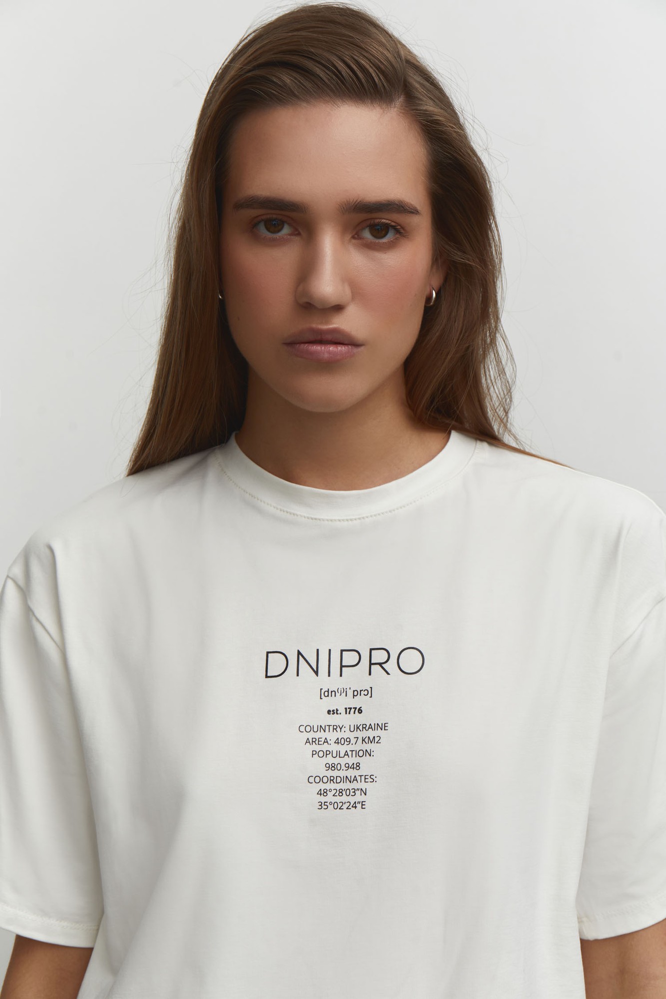 T-shirt with Dnipro print in milk
