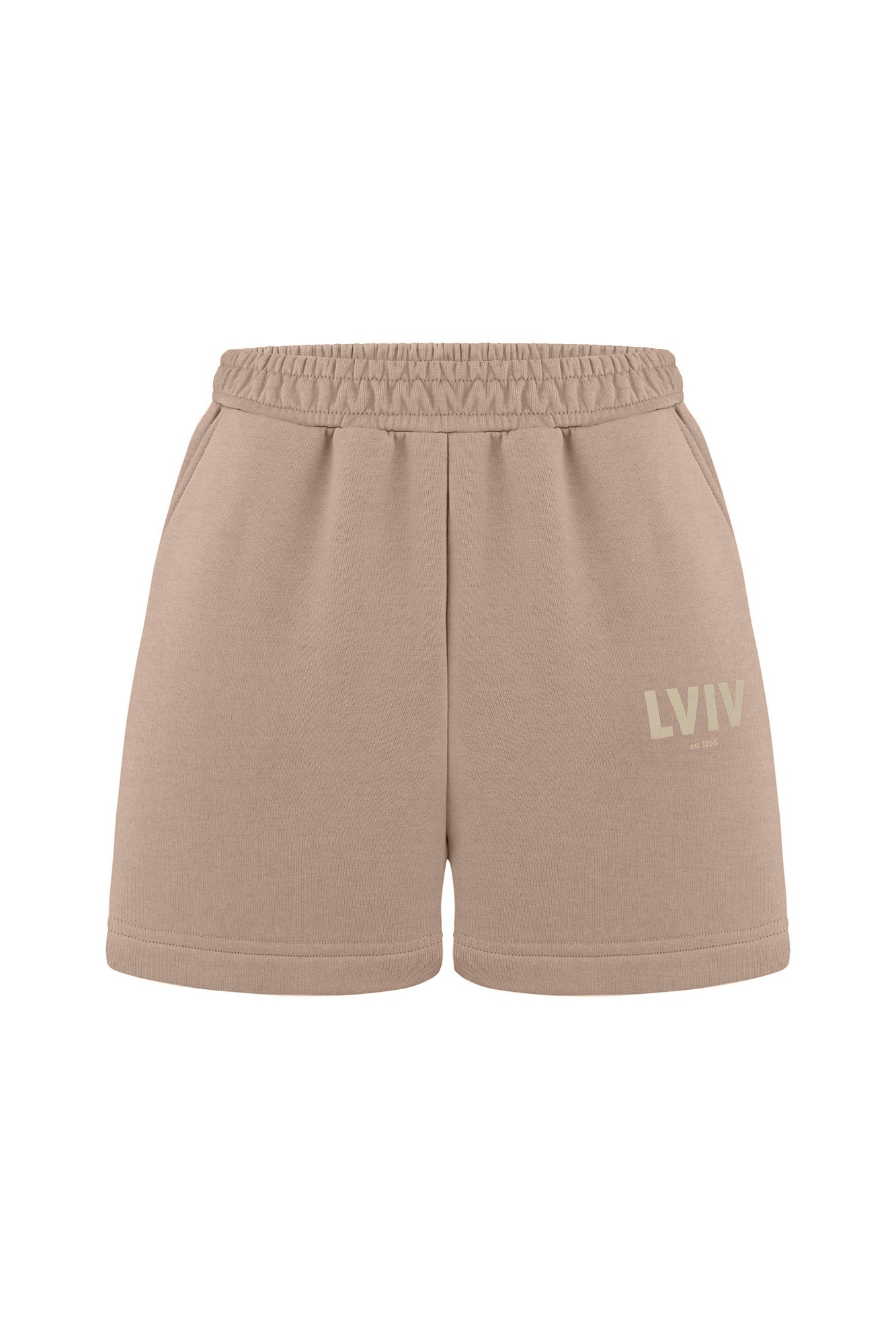 Shorts in beige with Lviv print