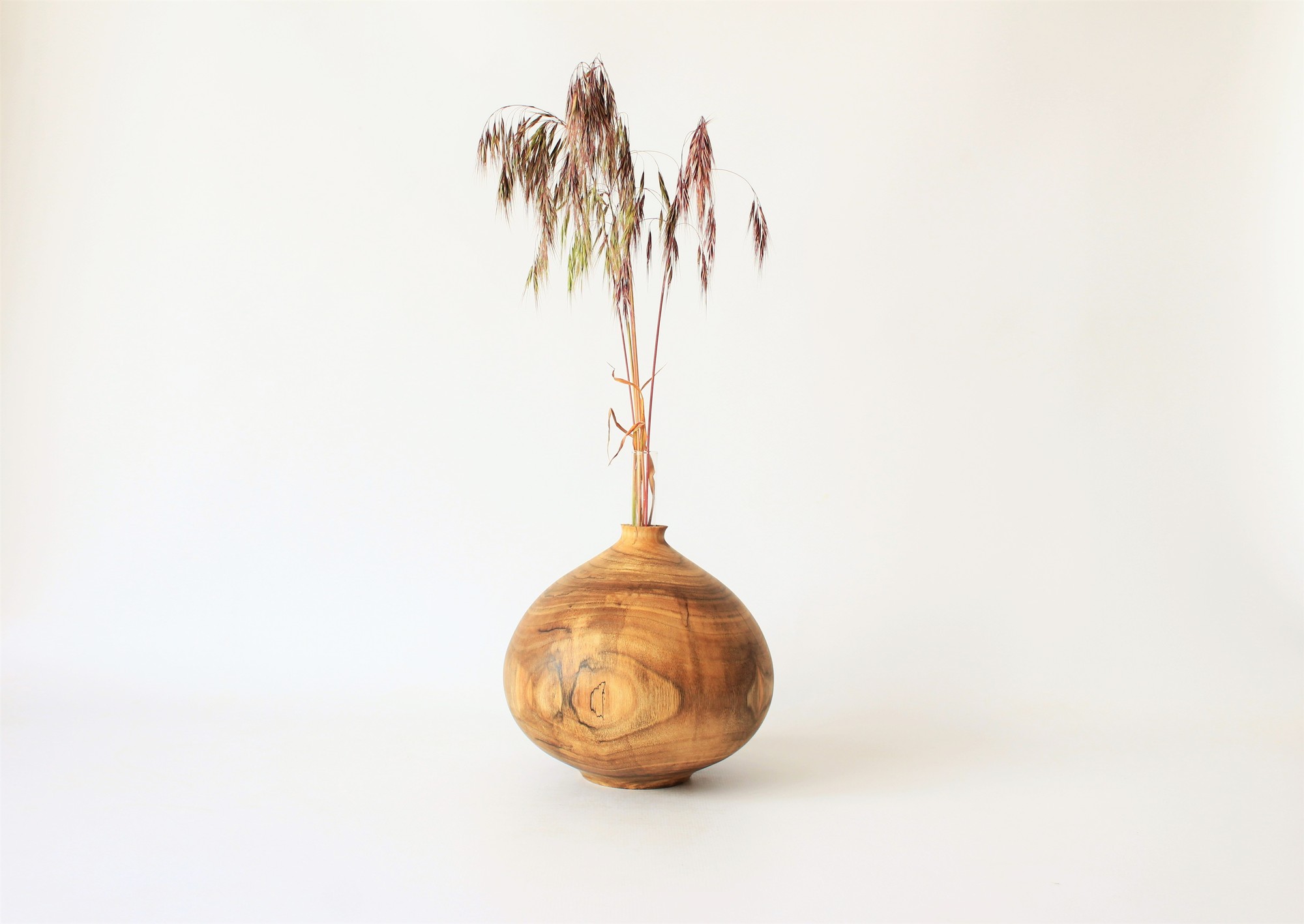 Decorative rustic  vase for dried flower, handmade wooden living room decor