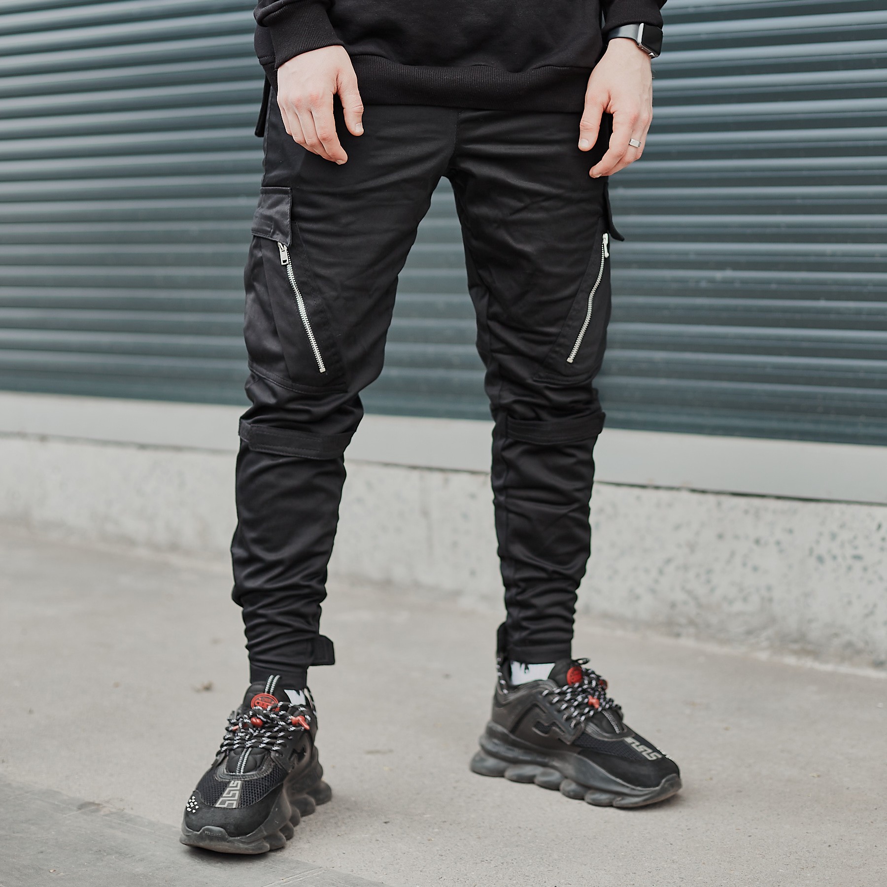 Cargo pants for men ogonpushka angry zipp black - 24392 from OGONPUSHKA ...