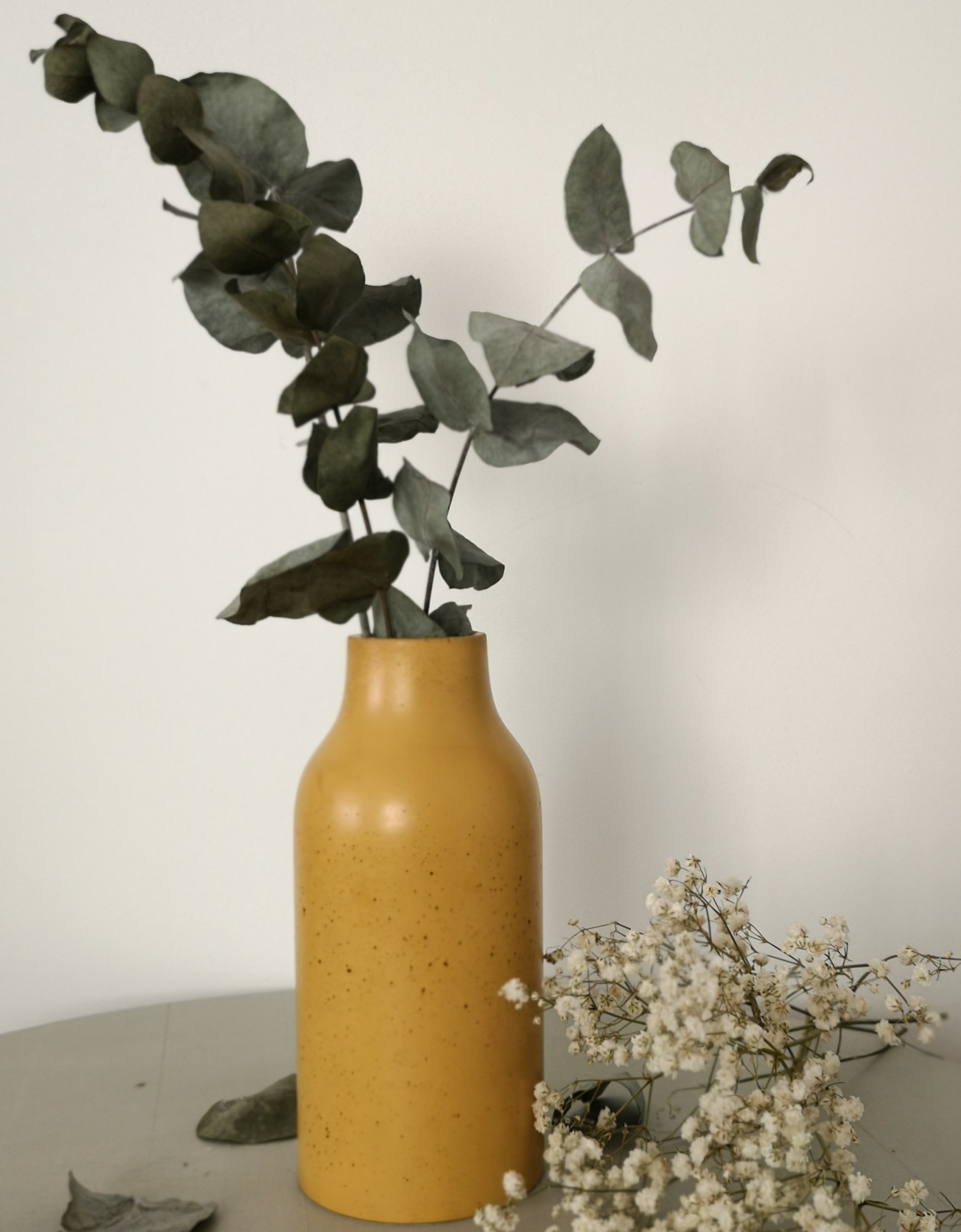 Yellow modern concrete vase