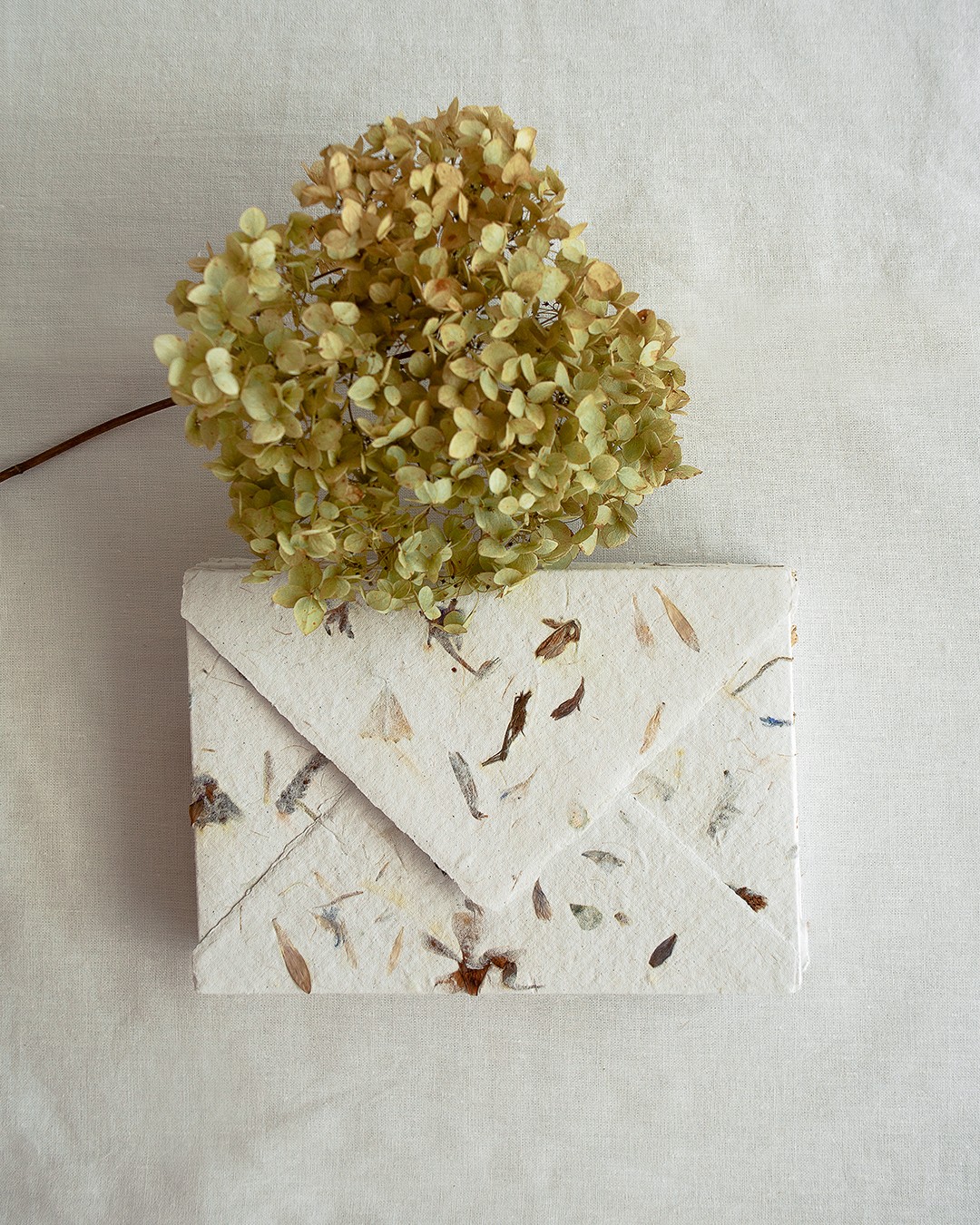 Set of 3 handmade envelopes from recycled paper with mix of flowers. Deckle Edge Paper. C6 / 11x16 cm / 4,33x6,29 inch