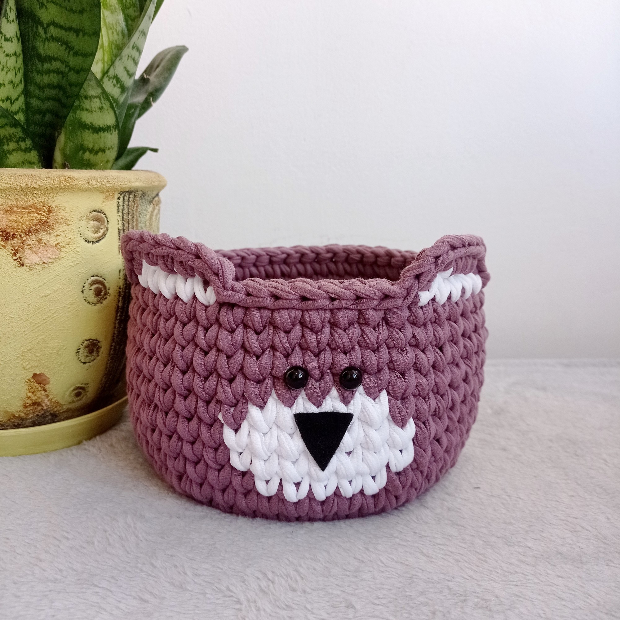 Basket "Purple Bear", 1 pcs
