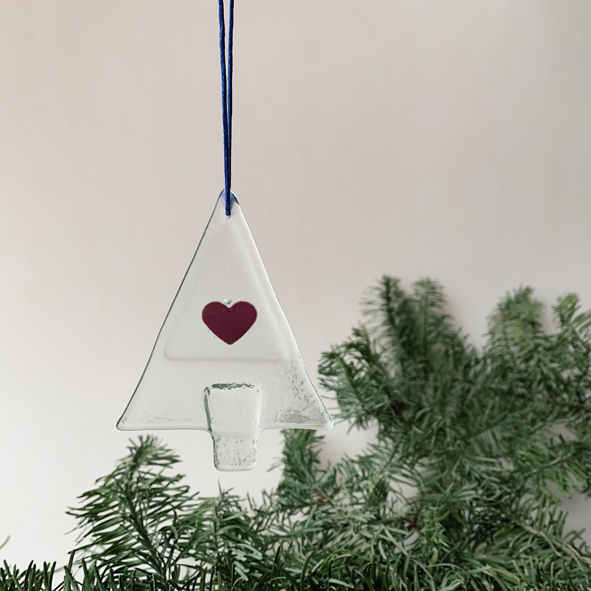 Glass decor Christmas tree, with a Heart