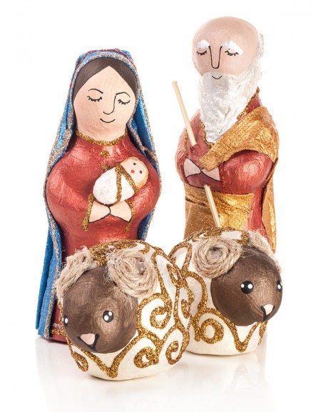 4-PERSON SCULPTURE NATIVITY PLAY IN A CRAFT BOX