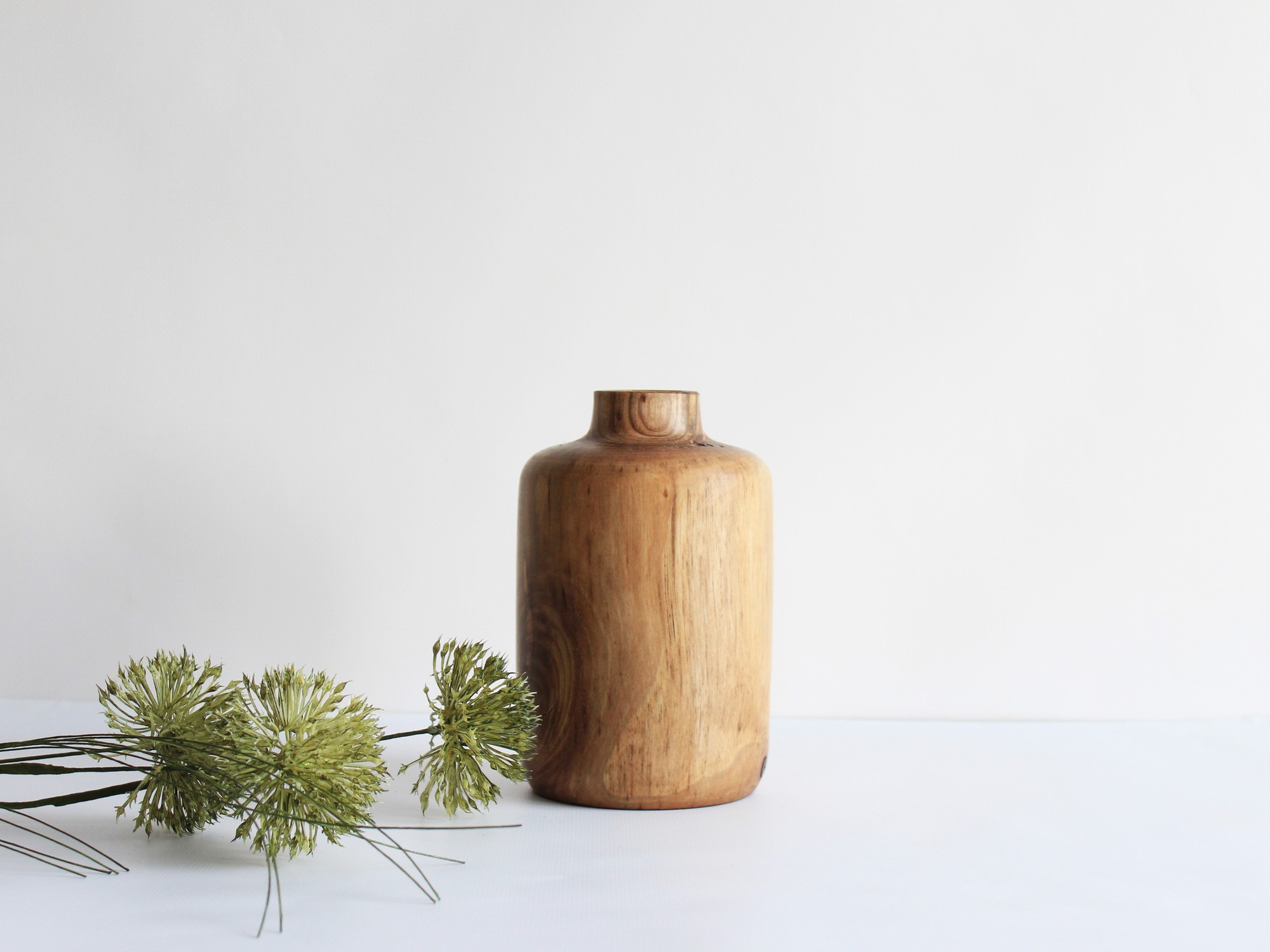Unique vase handmade, natural wooden dried flower vase