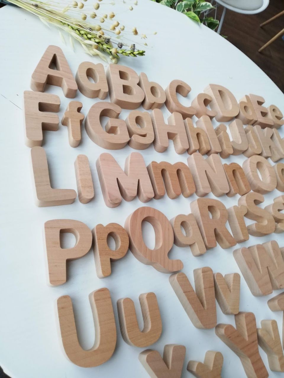 52 wooden magnetic alphabet