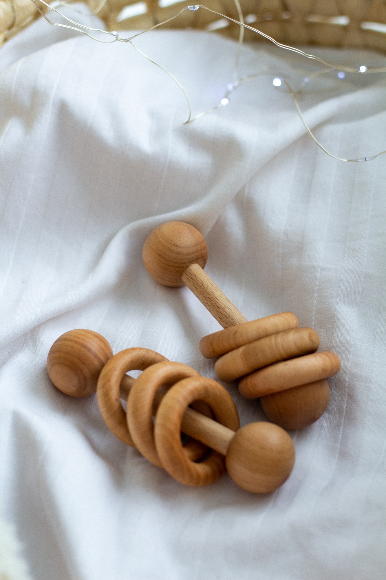 Wooden baby rattle Montessori