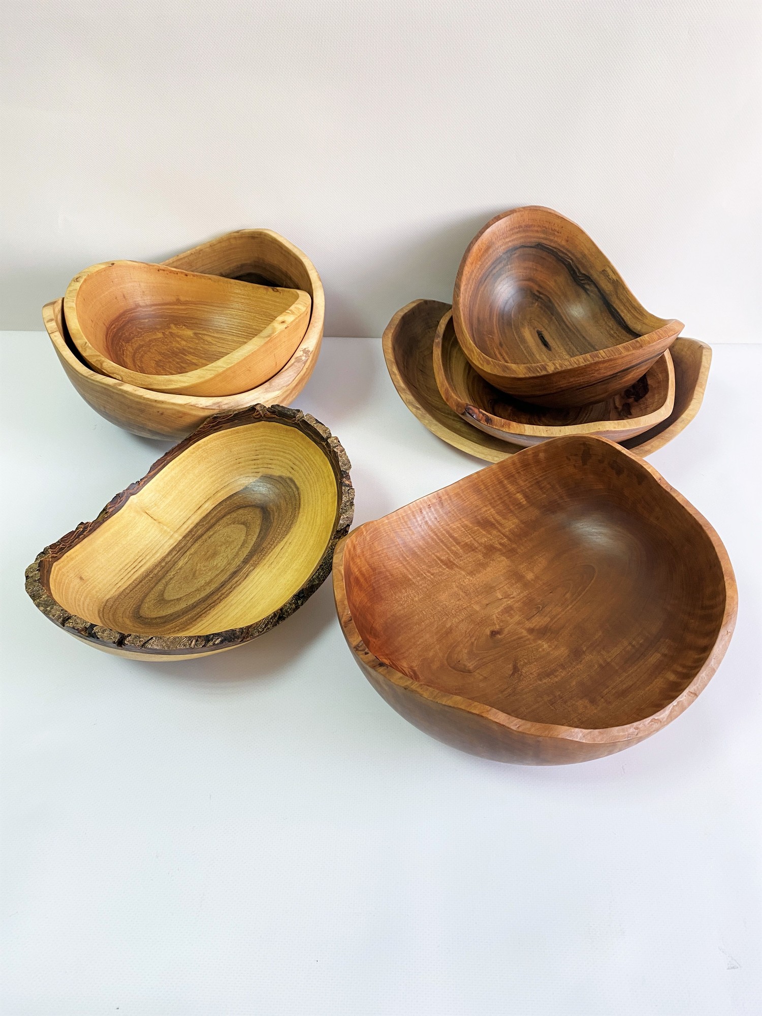 Handmade bowls set of 7, rustic dinnerware