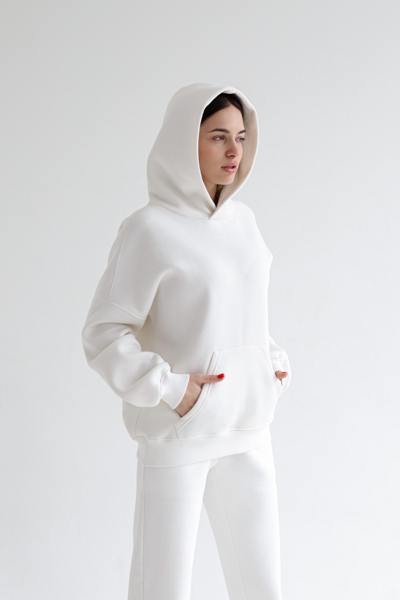 Women's Fleece Hoodie | Milk color | Made in Ukraine | Rebellis