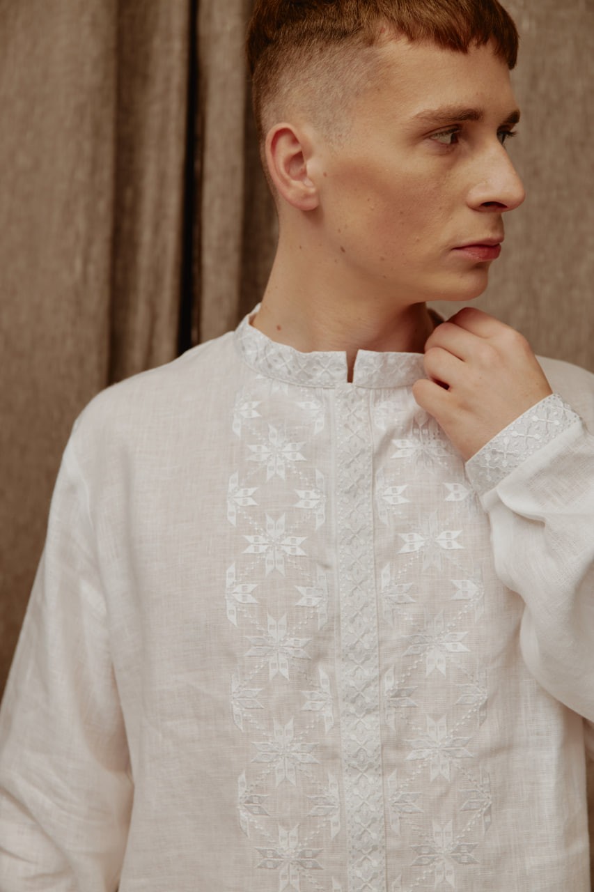Men's embroidered jacket "White"