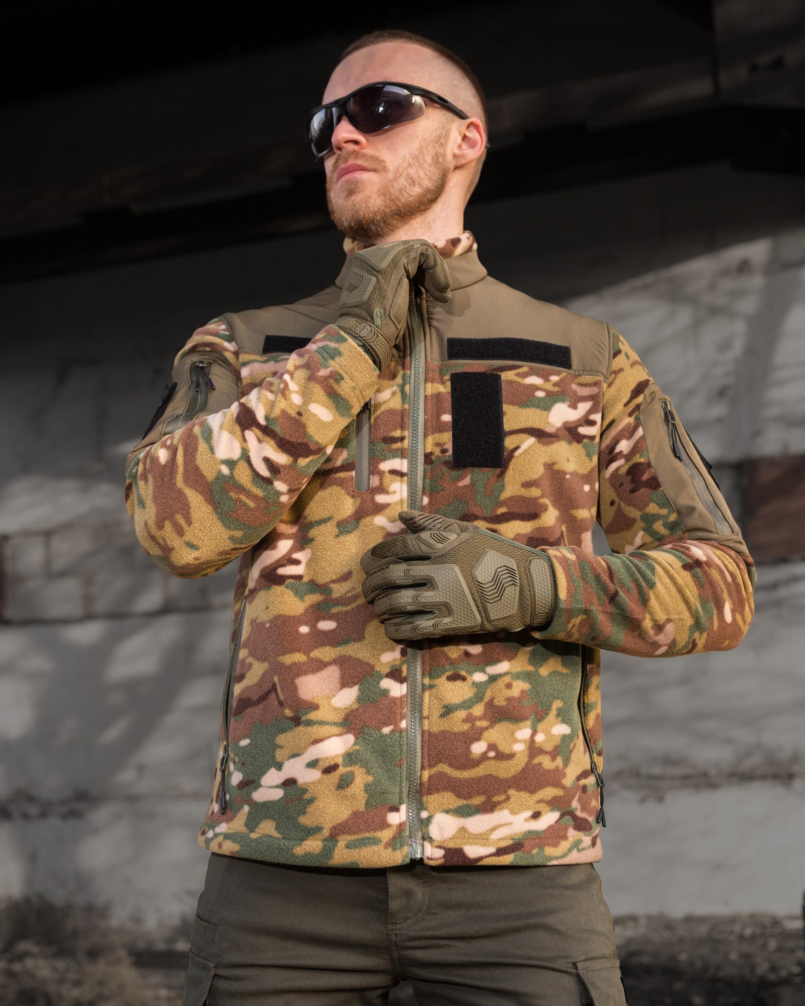 Fleece jacket BEZET Soldier camo