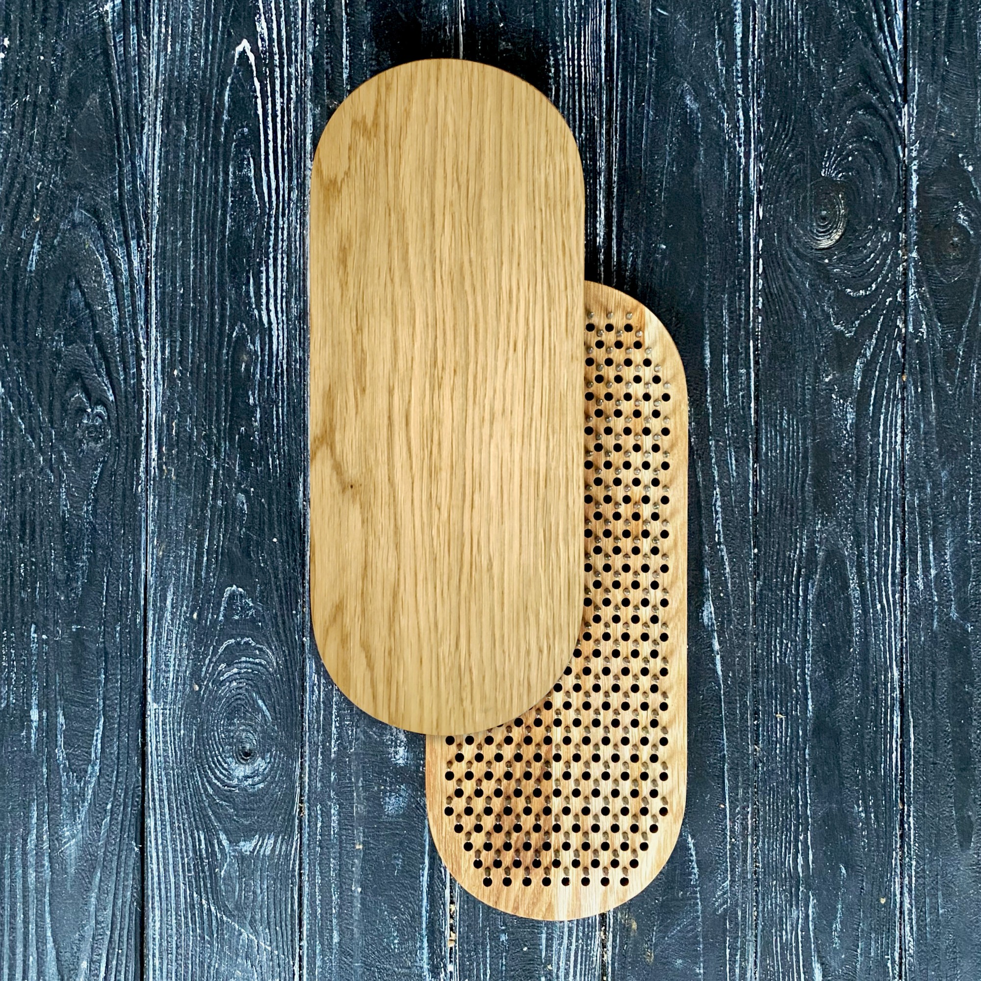 Oh! SADHU Board for Yoga from Natural Oak Wood, Oval Shape, Natural Wood