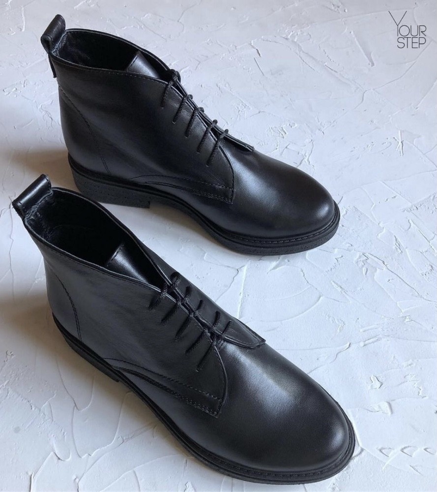 Black leather boots 26708 from Your Step with donate to u24