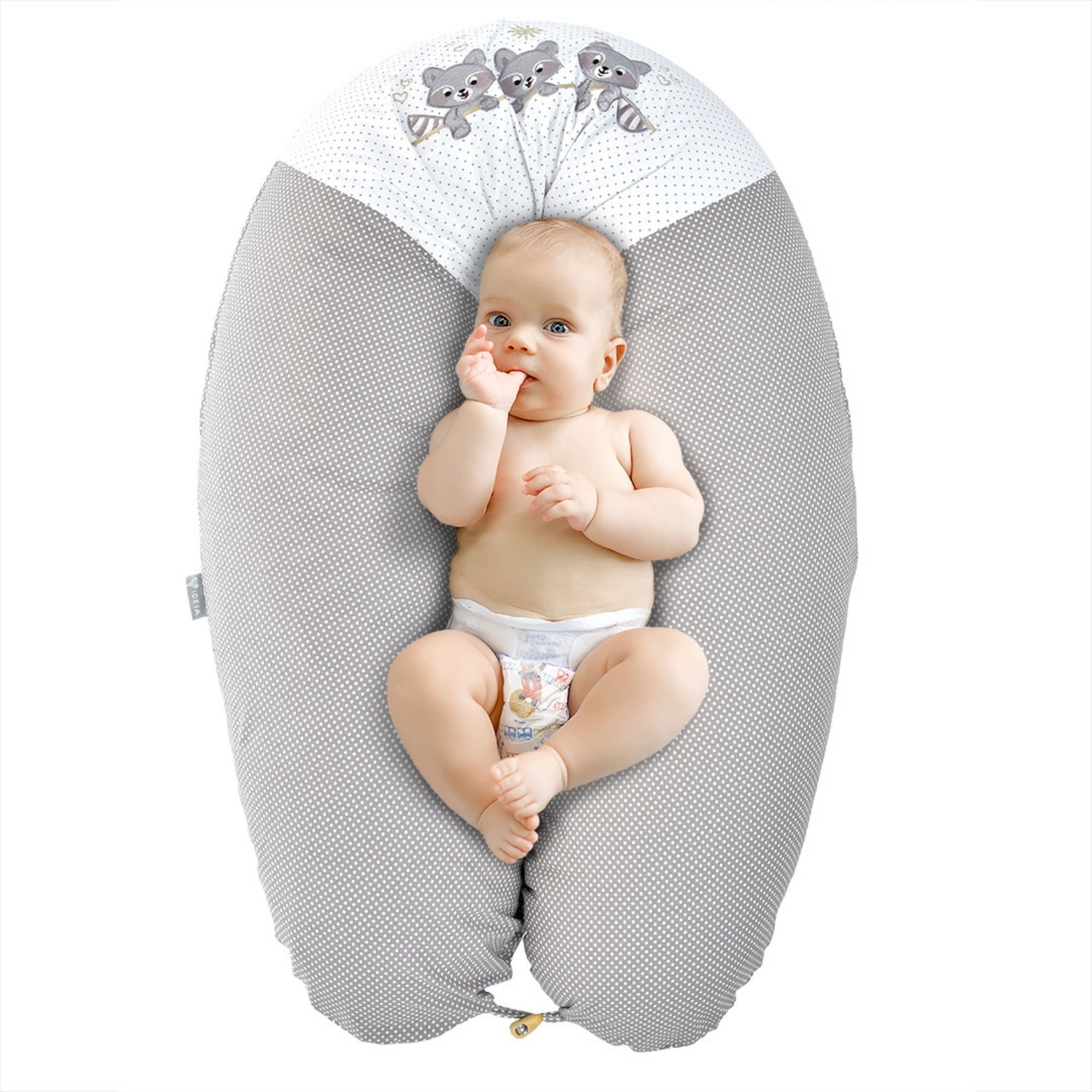 PILLOW FOR PREGNANT AND FEEDING TM PAPAELLA WITH A BUTTON 30X190 CM GRAY