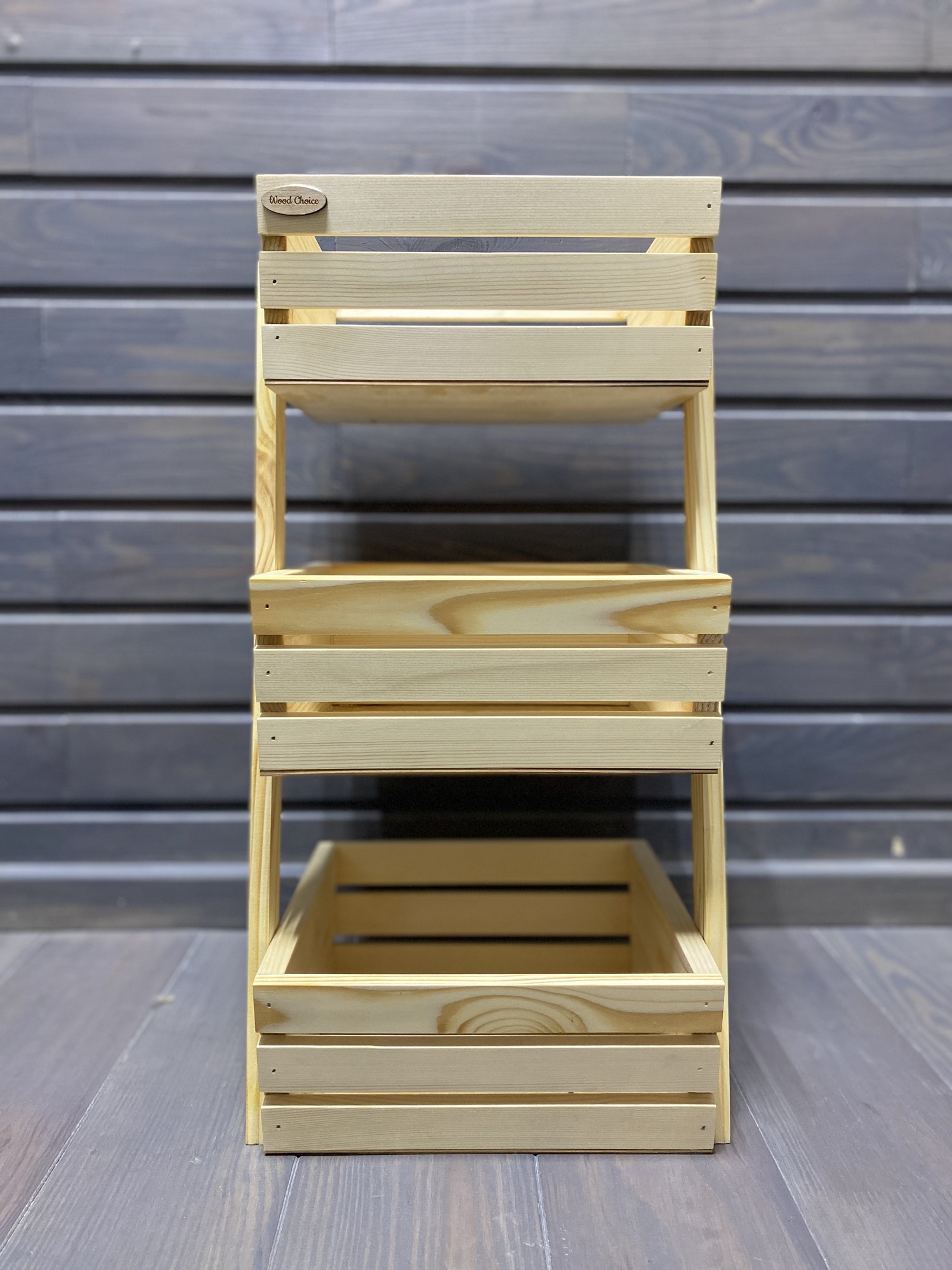 Wooden fruit box, 3 tiers, eco 14393 from Wood Choice with donate to u24