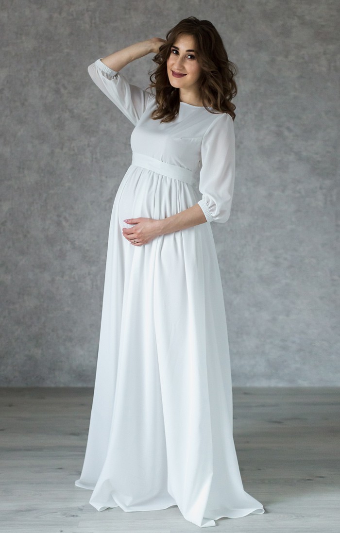 Elegance formal maternity dress for future mom | ivory - 26856 from ...