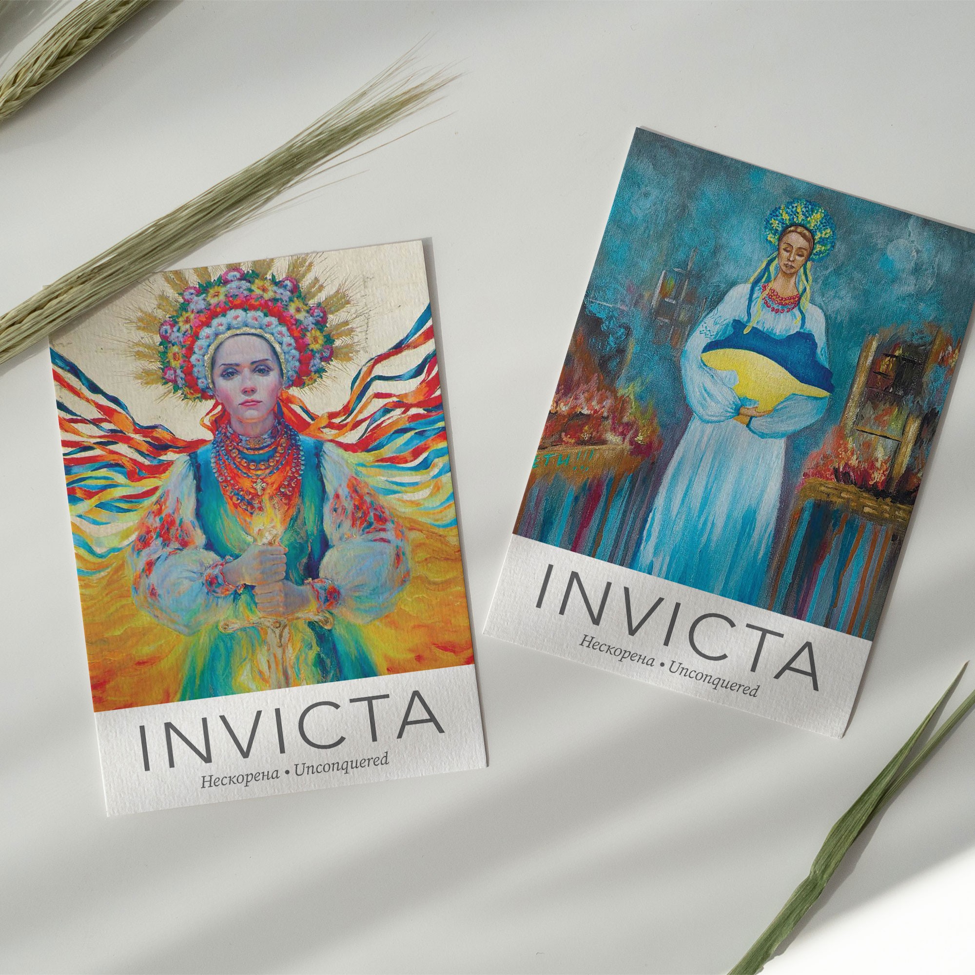 The set of greeting cards. INVICTA  (lat.) Unconquered.