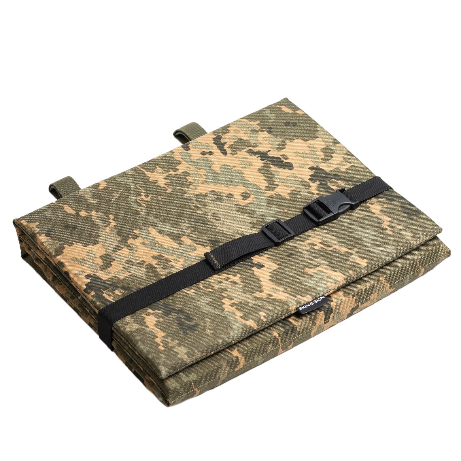 Pixel groundsheet pad, molle system seating pad, tactical seat pad