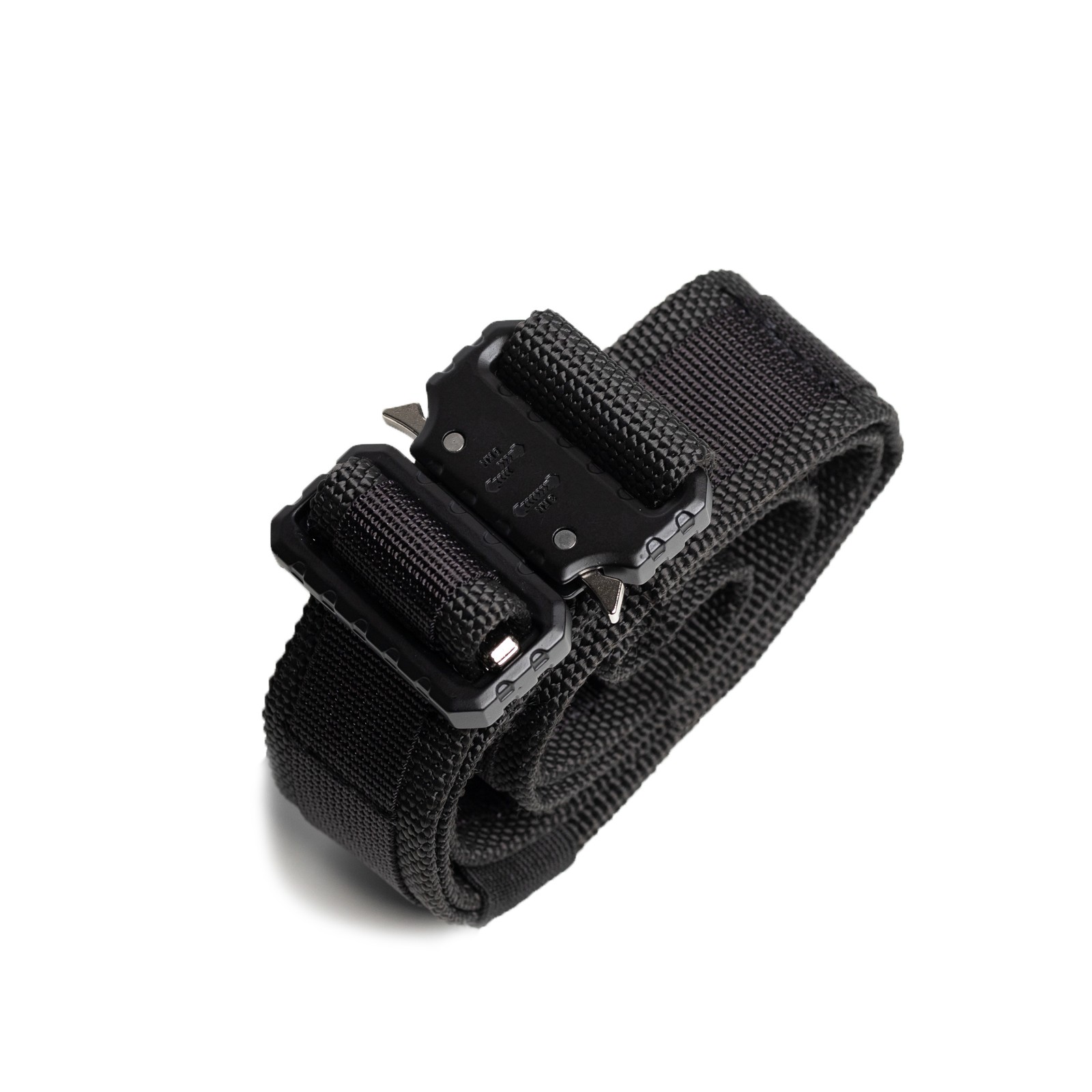 black warbelt, cobra buckle belt with quick-release nylon hard belt gear