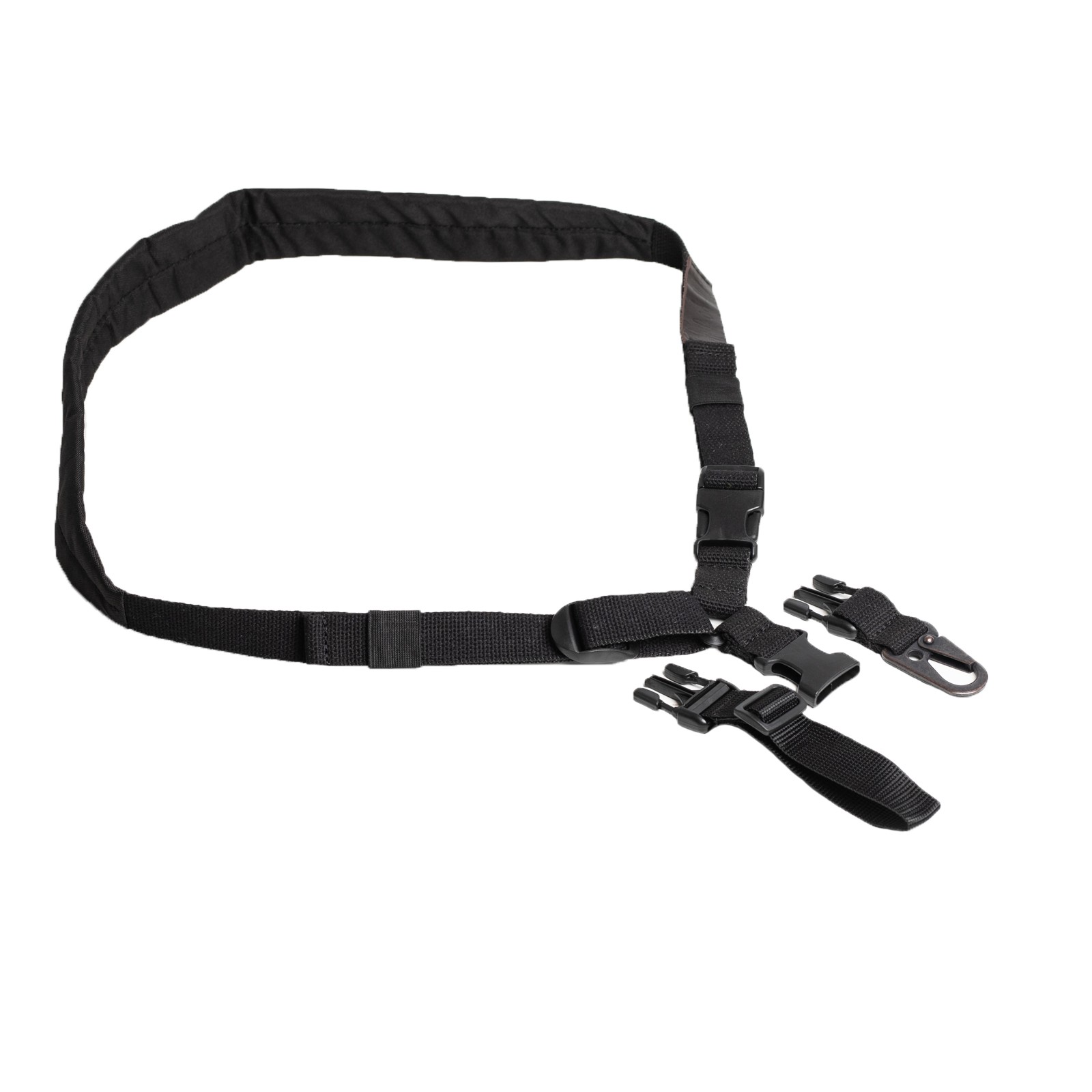1 point black sling with shoulder, 25 mm strap