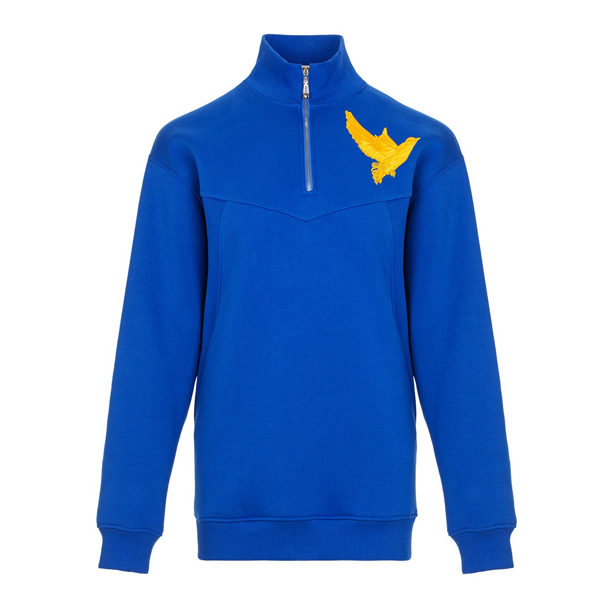 Blue sweatshirt with embroidery