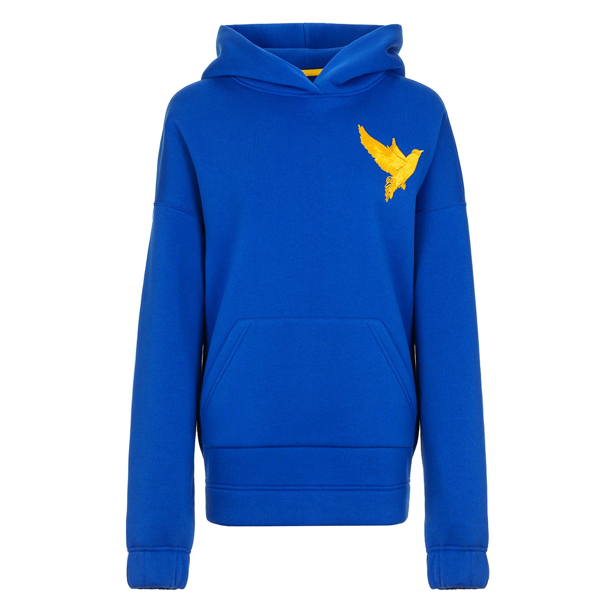 Blue  hoodie with embroidered