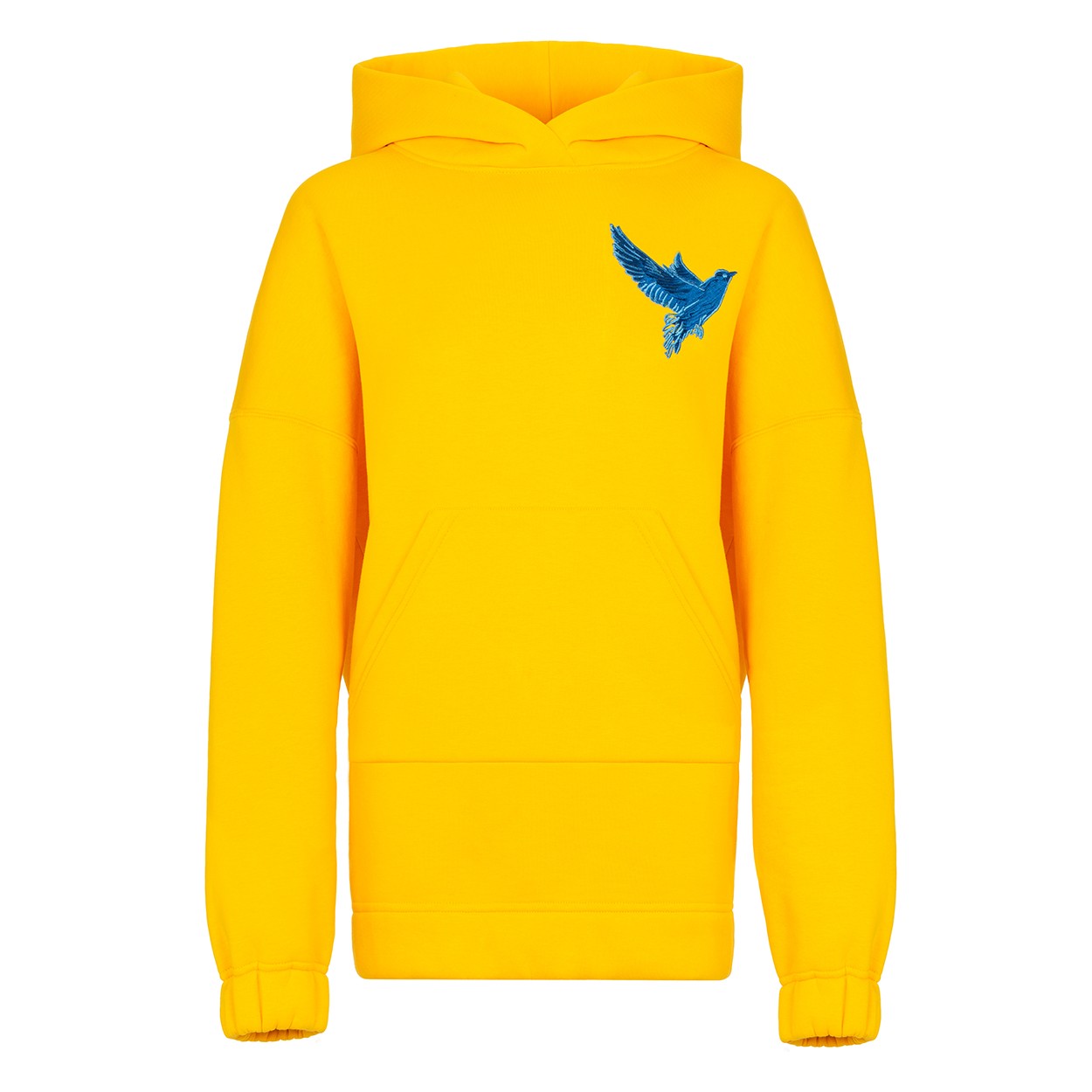 Yellow  hoodie with embroidered