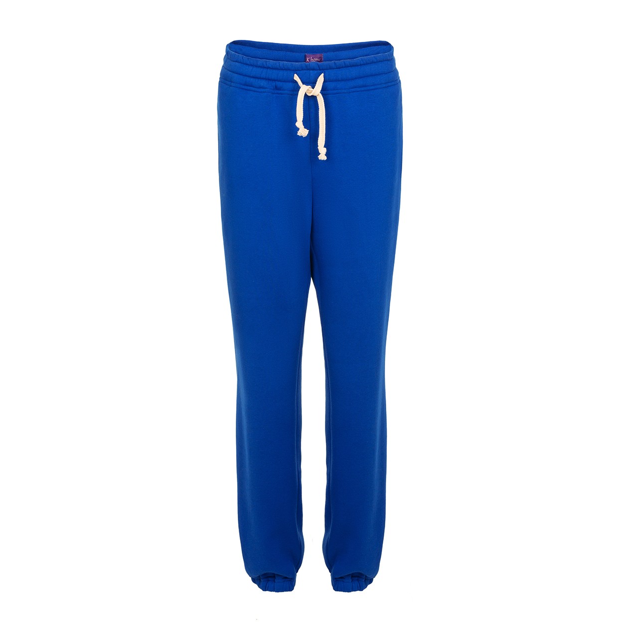 Blue footer pants with an elastic band