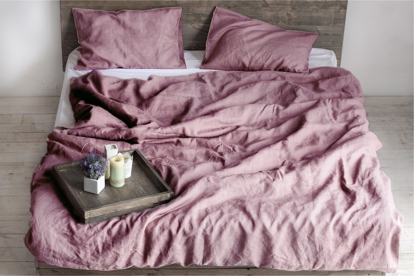 Linen bedding set ORCHID king size