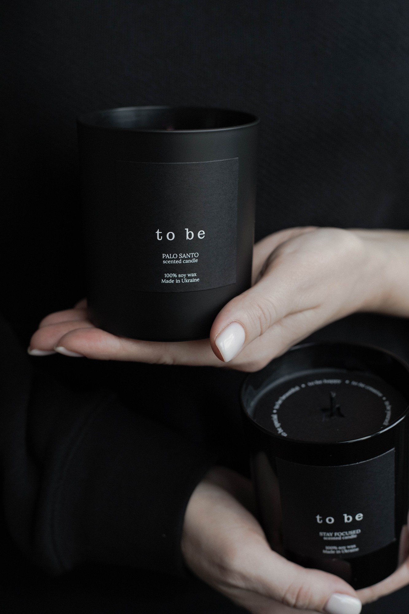 Scented candle "to be", 100% soy wax,  PALO SANTO
