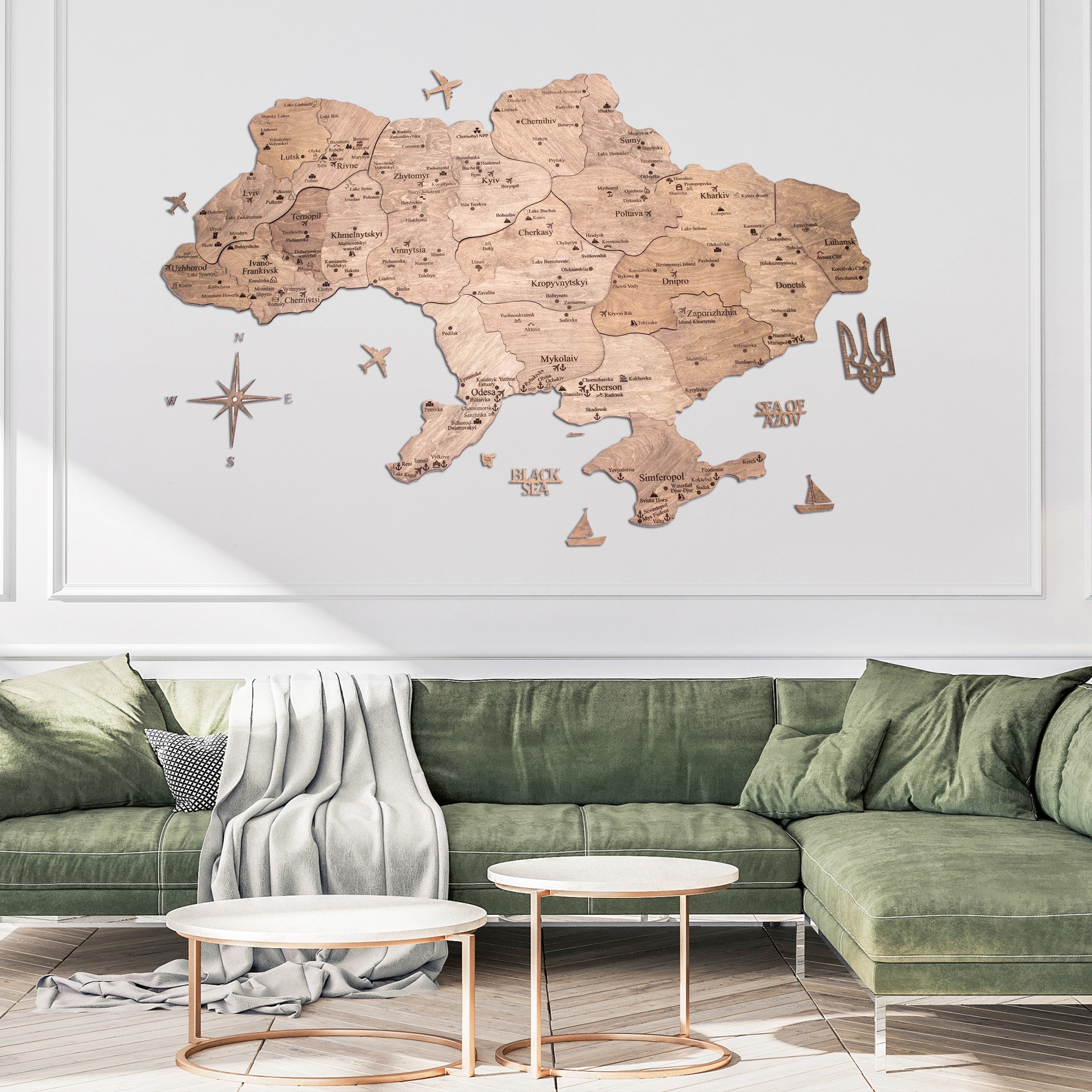 Wooden Map of Ukraine M size