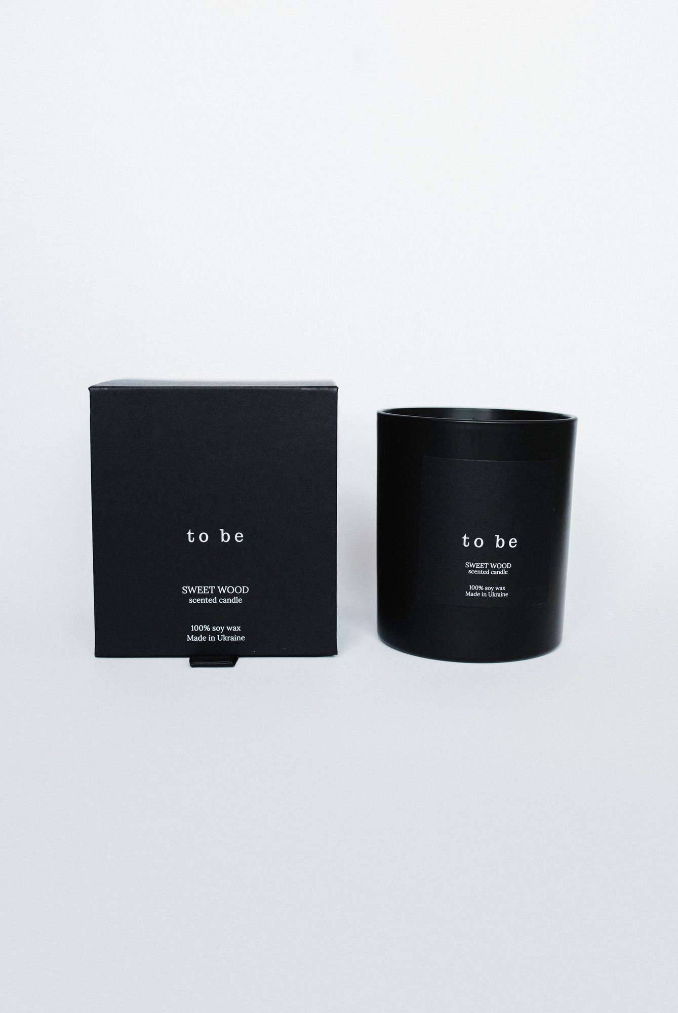 Scented candle "to be", 100% soy wax,  SWEET WOOD