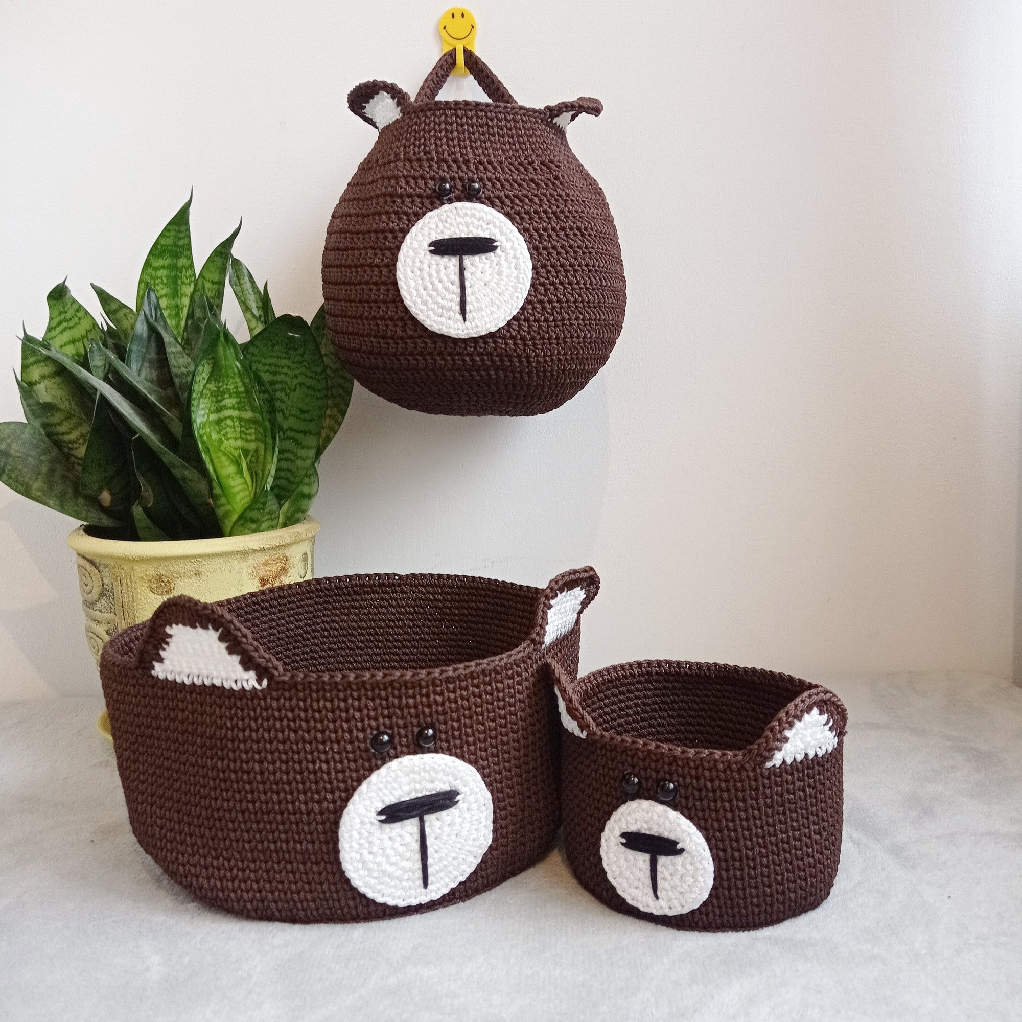 Set of Basket "Brown Bear", 3 pc