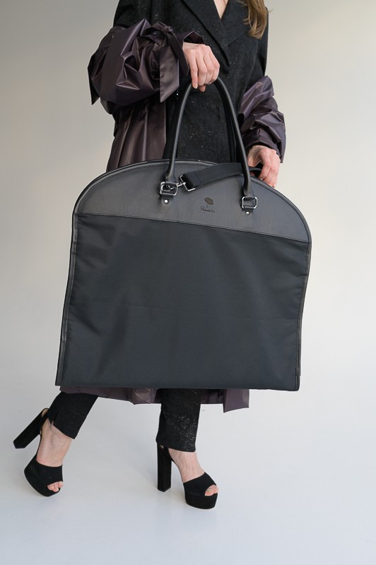 Premium Quality Leather Travel Garment Cover for Clothing  Black Chocolate Parasol’ka. Bag for travel. Garment bag.
