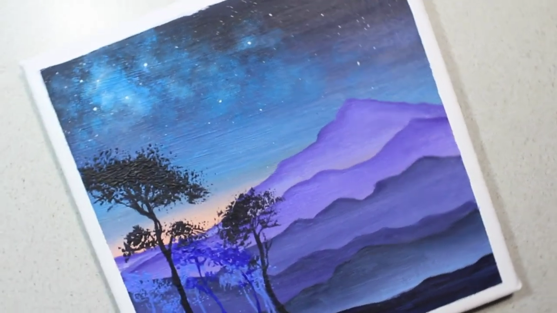 night sky acrylic painting