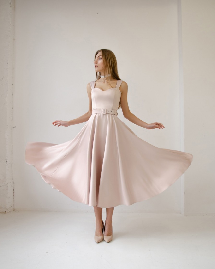 Pink midi dress  from categories: wedding guest dresses, pink going out dresses, pink prom dresses