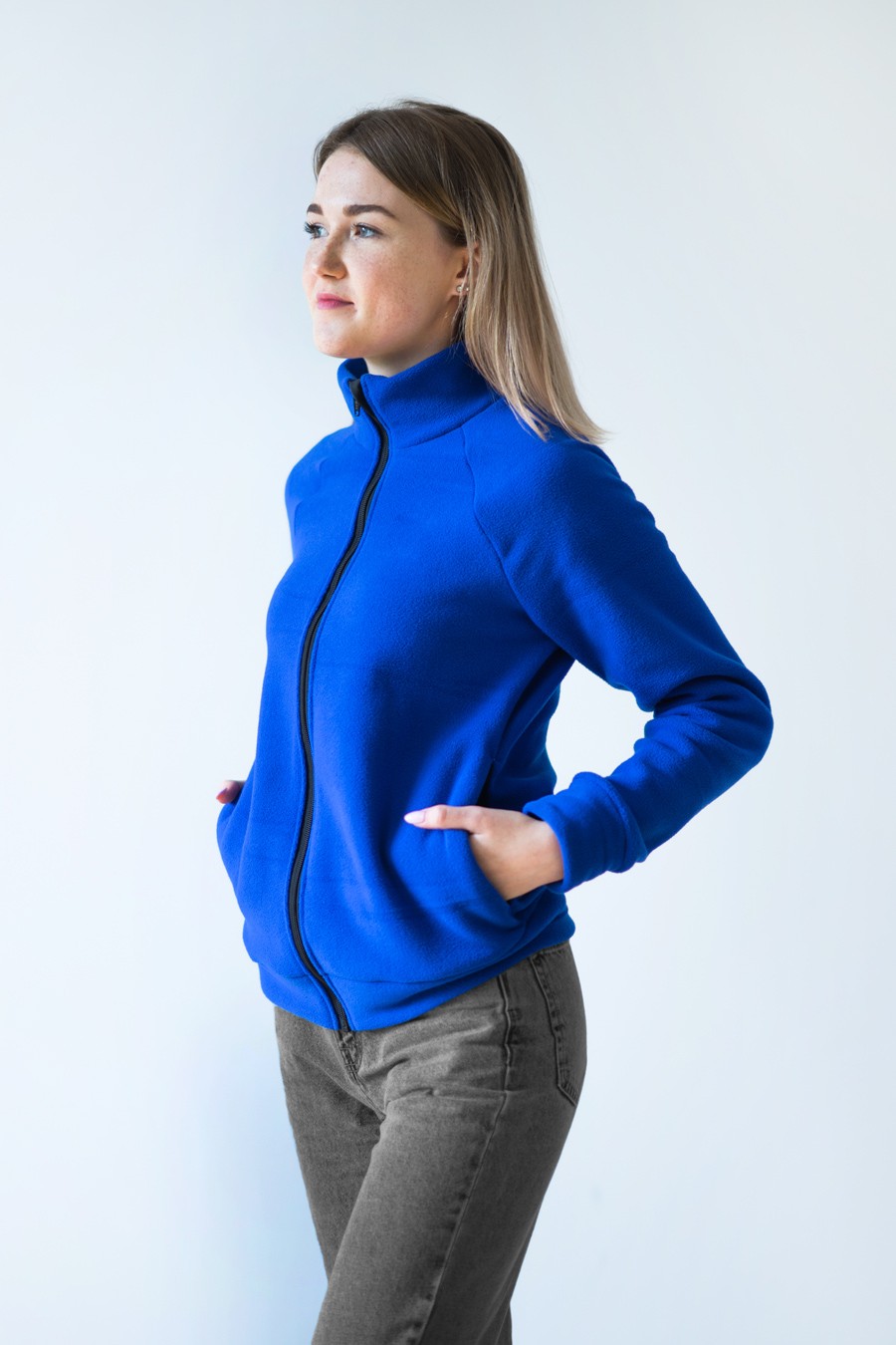 Women's fleece jacket Synevyr 260 blue