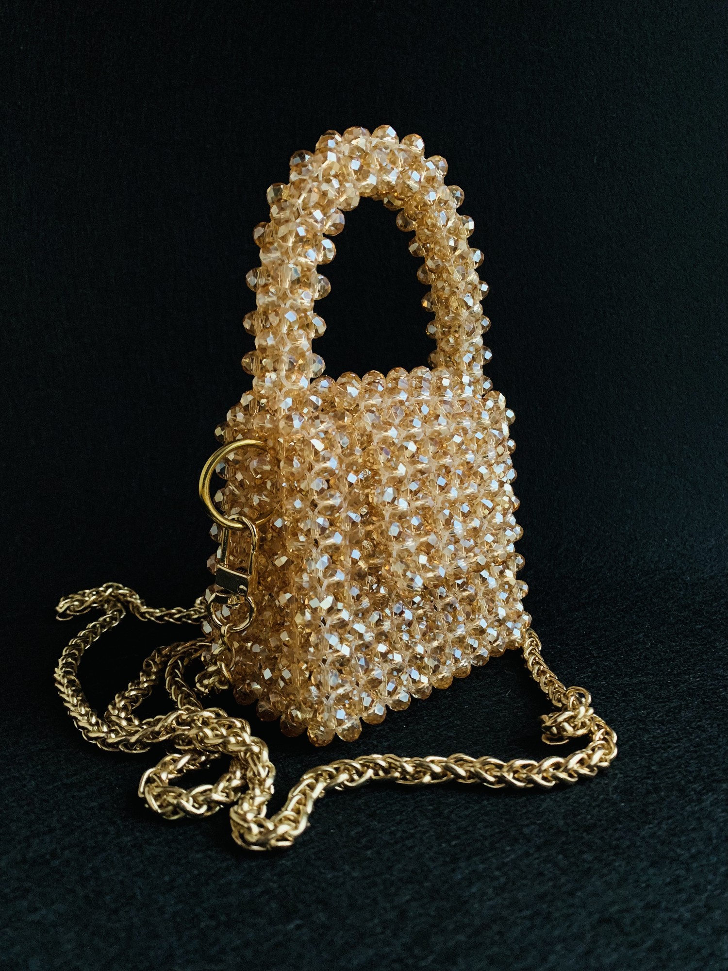 Crystal Bead Bag shoulders Handmade