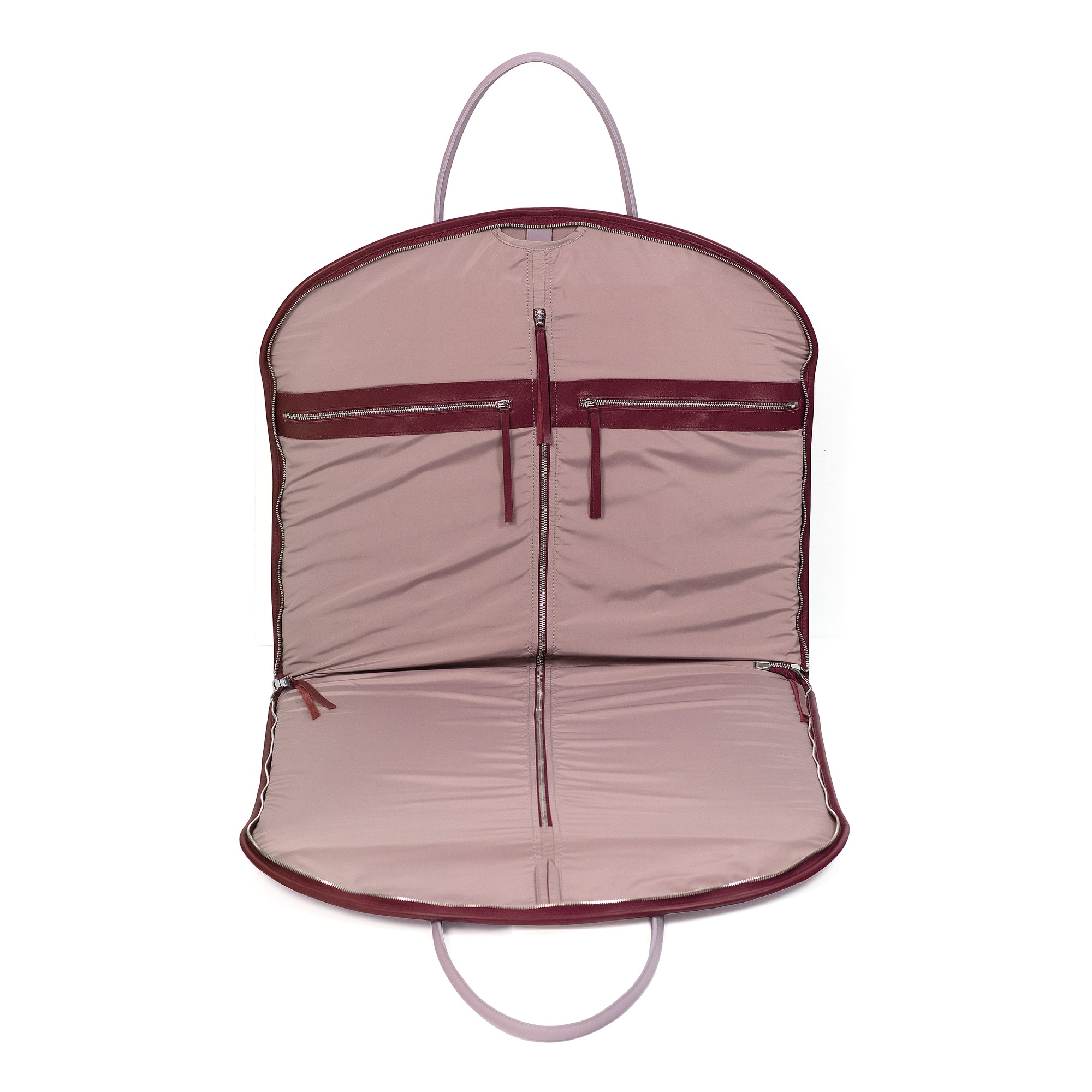 Leather hanging garment bag for travel lavander+dark red - 27958 from  Parasolka with donate to u24