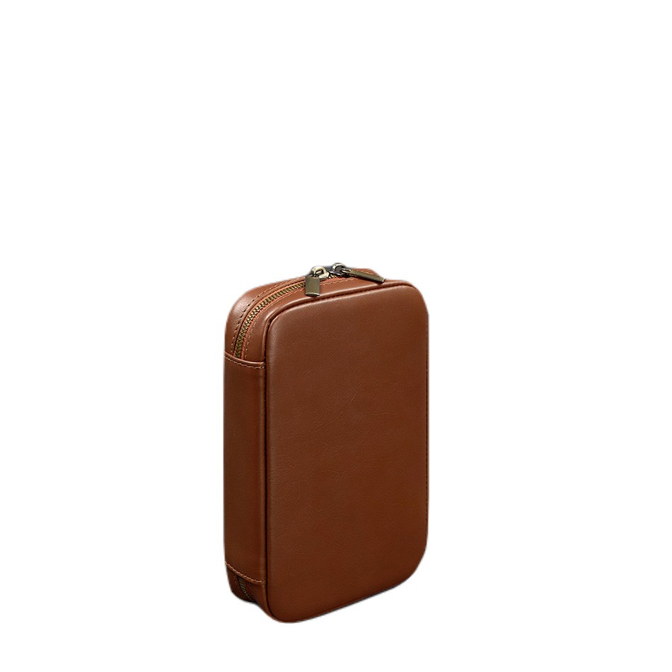 Leather toiletry bag 7.0 light brown (BN-CB-7-k)