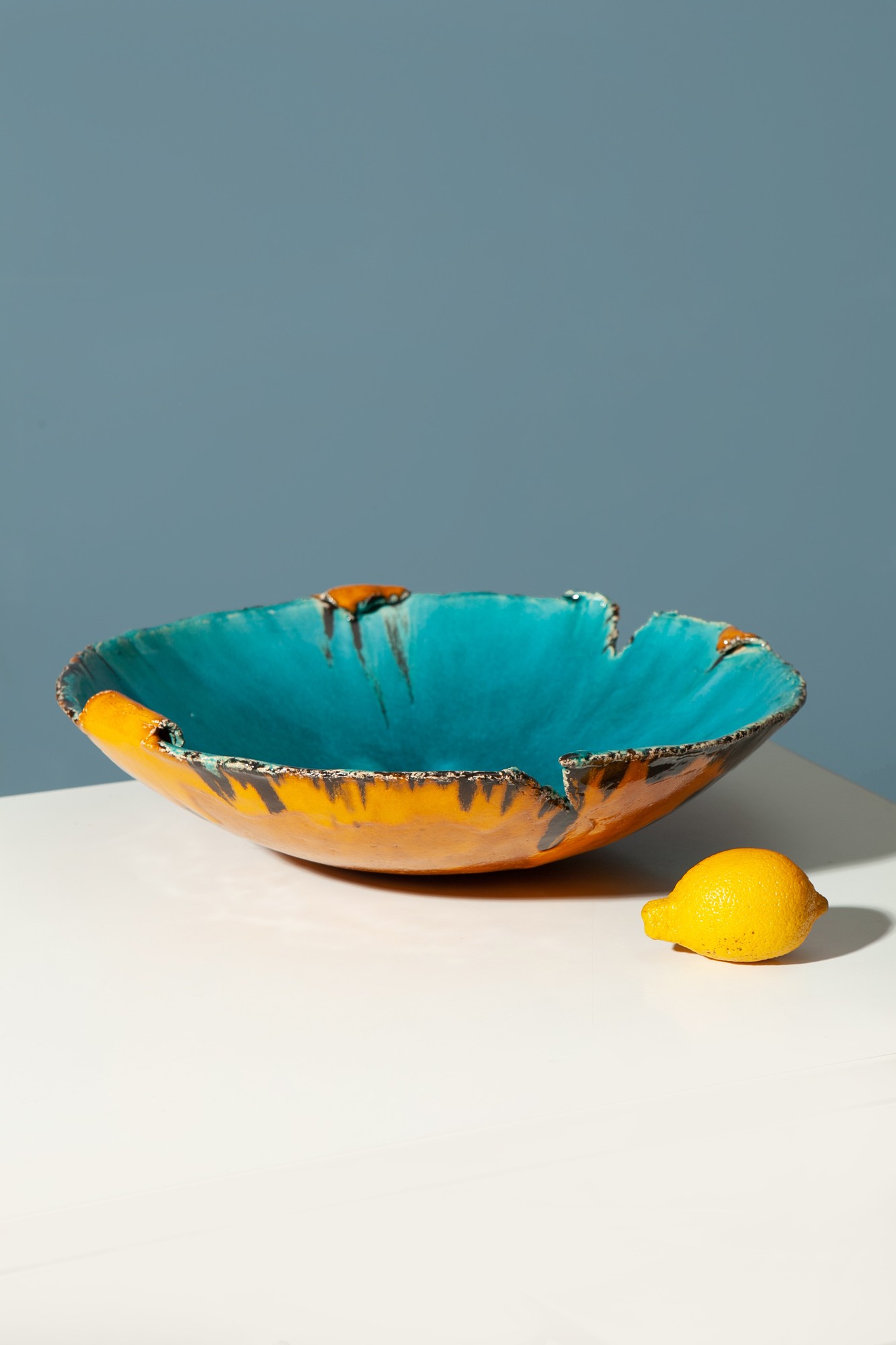 Handmade ceramic platter 28056 from Saga Pottery with donate to u24