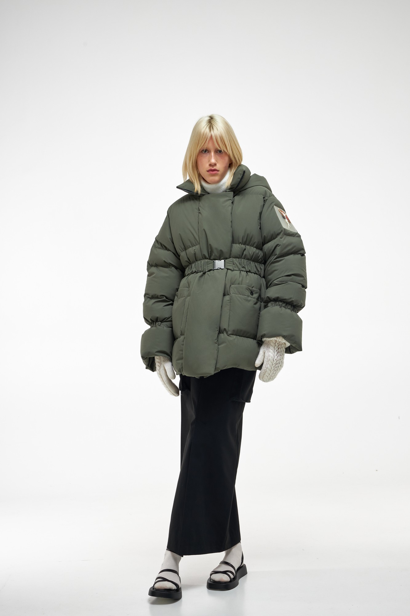 Puffer coat “Winterfall” khaki