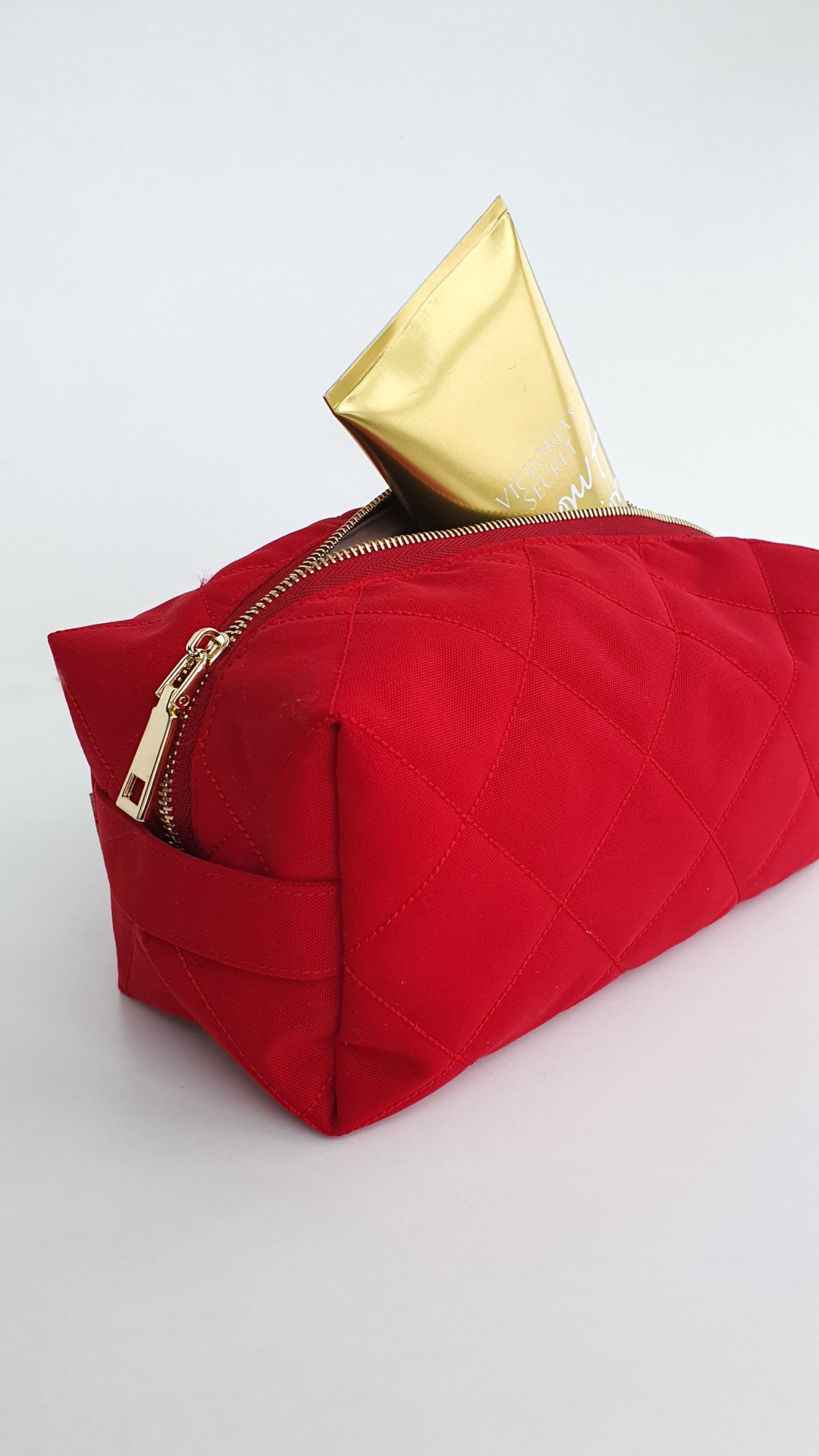 Women Red Textile Toiletry Bag