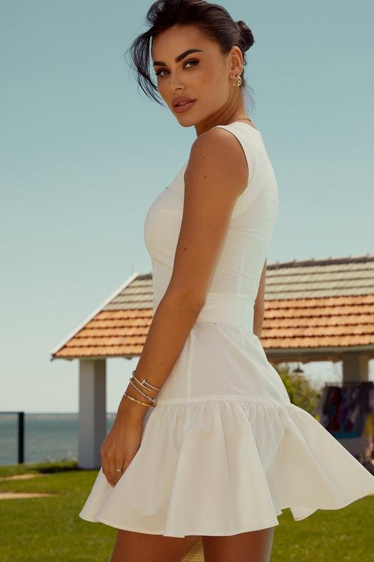 Short cotton dress with belt gepur